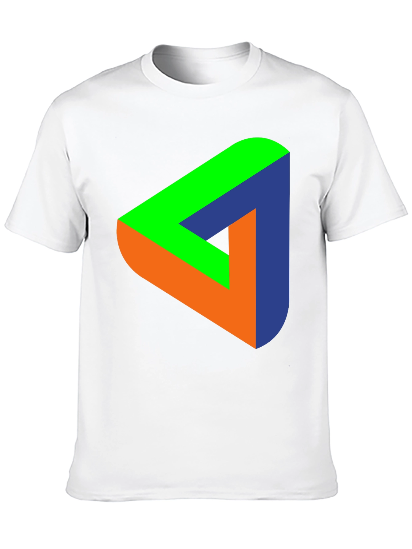 Black Optical Illusion Triangle Graphic T-Shirt view 10