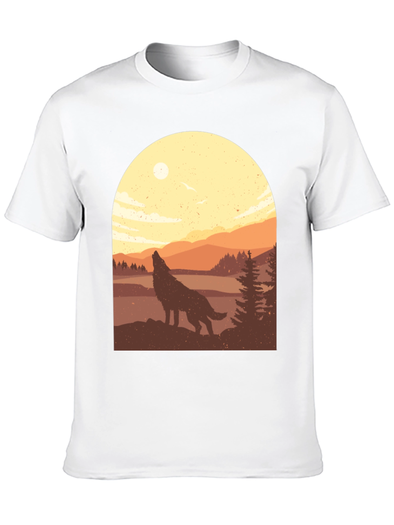 Black Wolf Silhouette Graphic Tee - Nature Inspired T-Shirt view 10