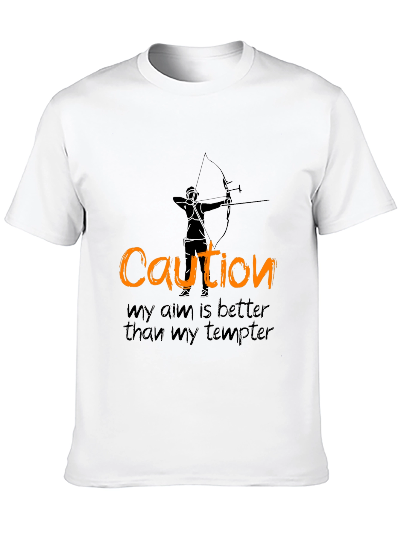 Black Caution Archery T-Shirt - Aim Better Than Tempter view 10