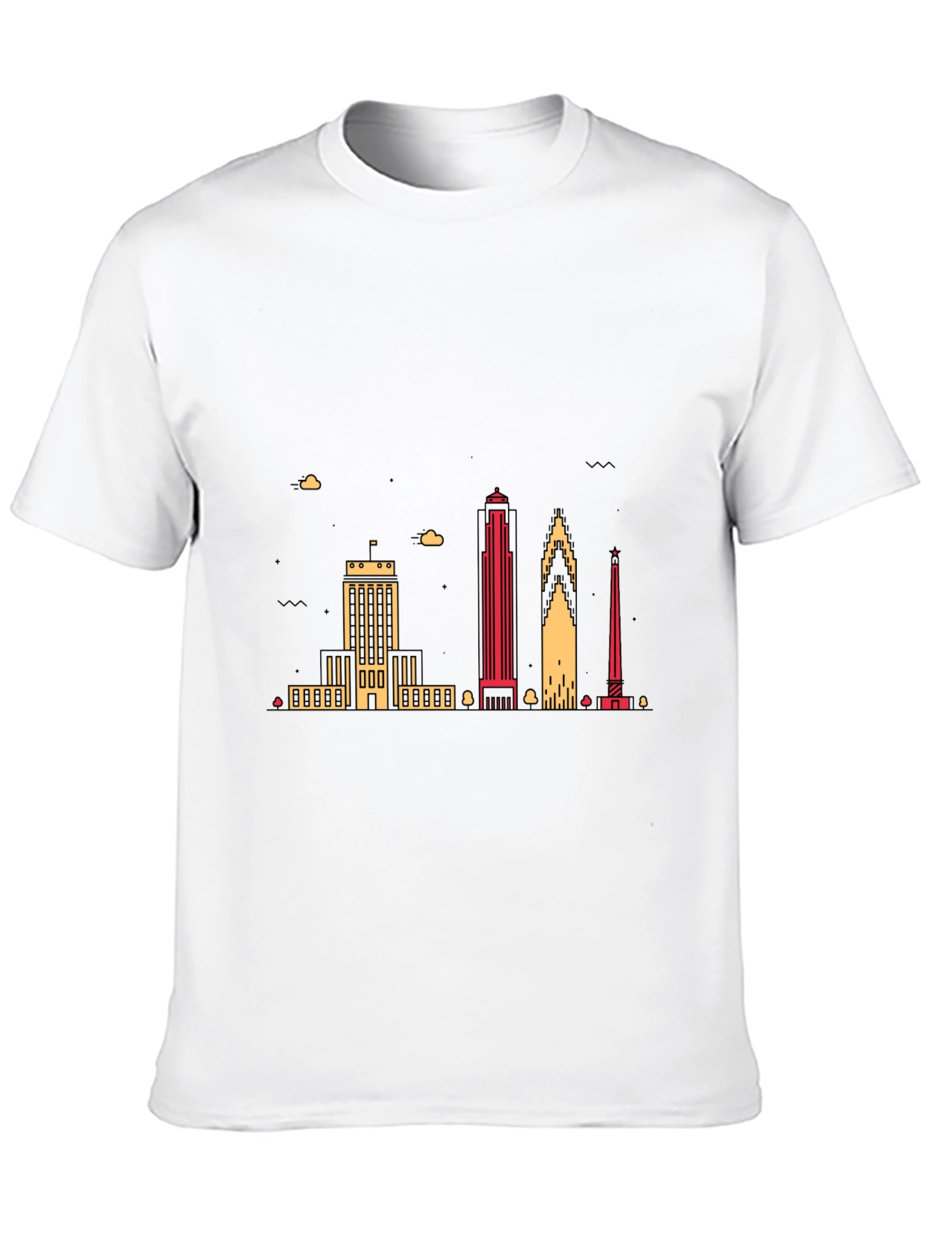 Black Urban Skyline Graphic Tee - Black Crew Neck view 10