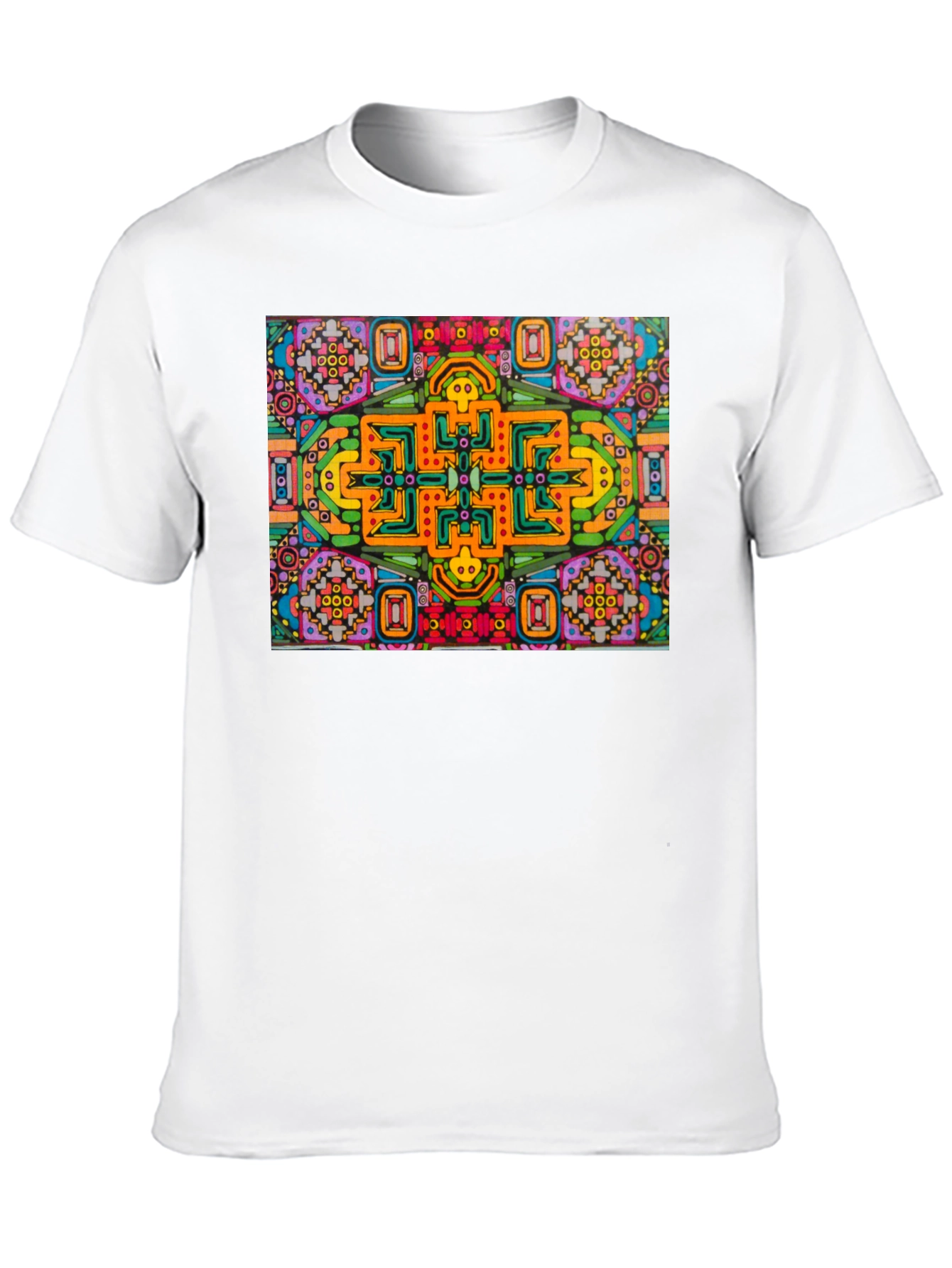 Black Abstract Graphic Tee - Bold Colorful Design view 10