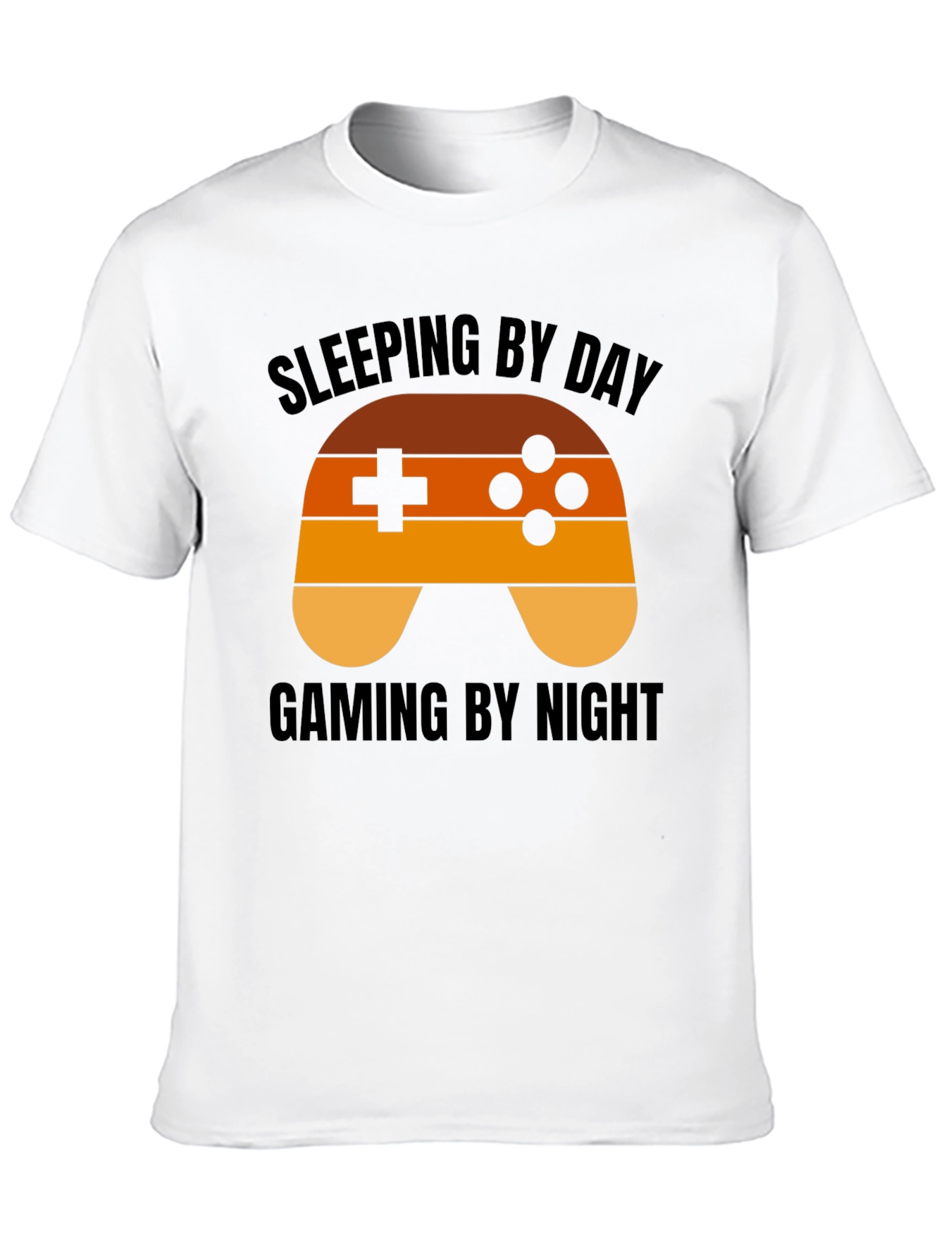 Black Gamer T-Shirt - Sleeping By Day, Gaming By Night view 10