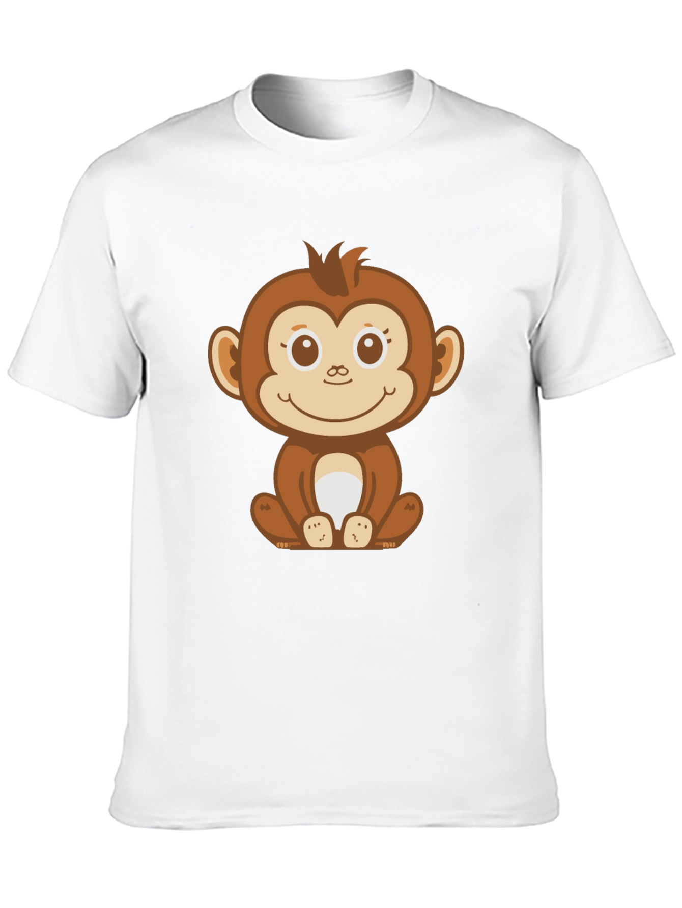 Black Cute Monkey Graphic Black T-Shirt view 10