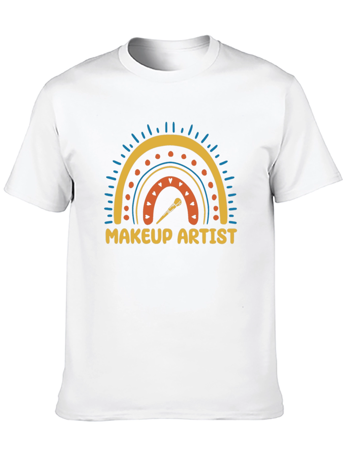 Black Makeup Artist Rainbow Graphic T-Shirt view 10