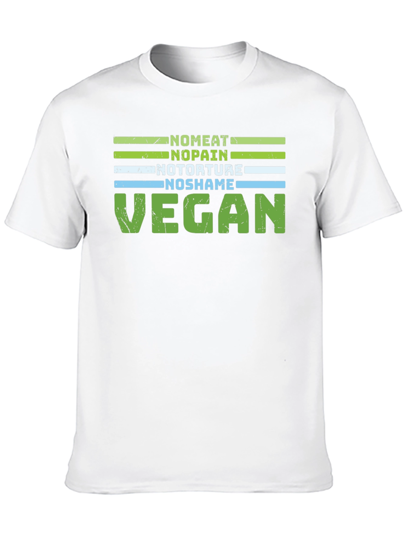 Black Vegan T-Shirt - No Meat No Pain Graphic Tee view 10