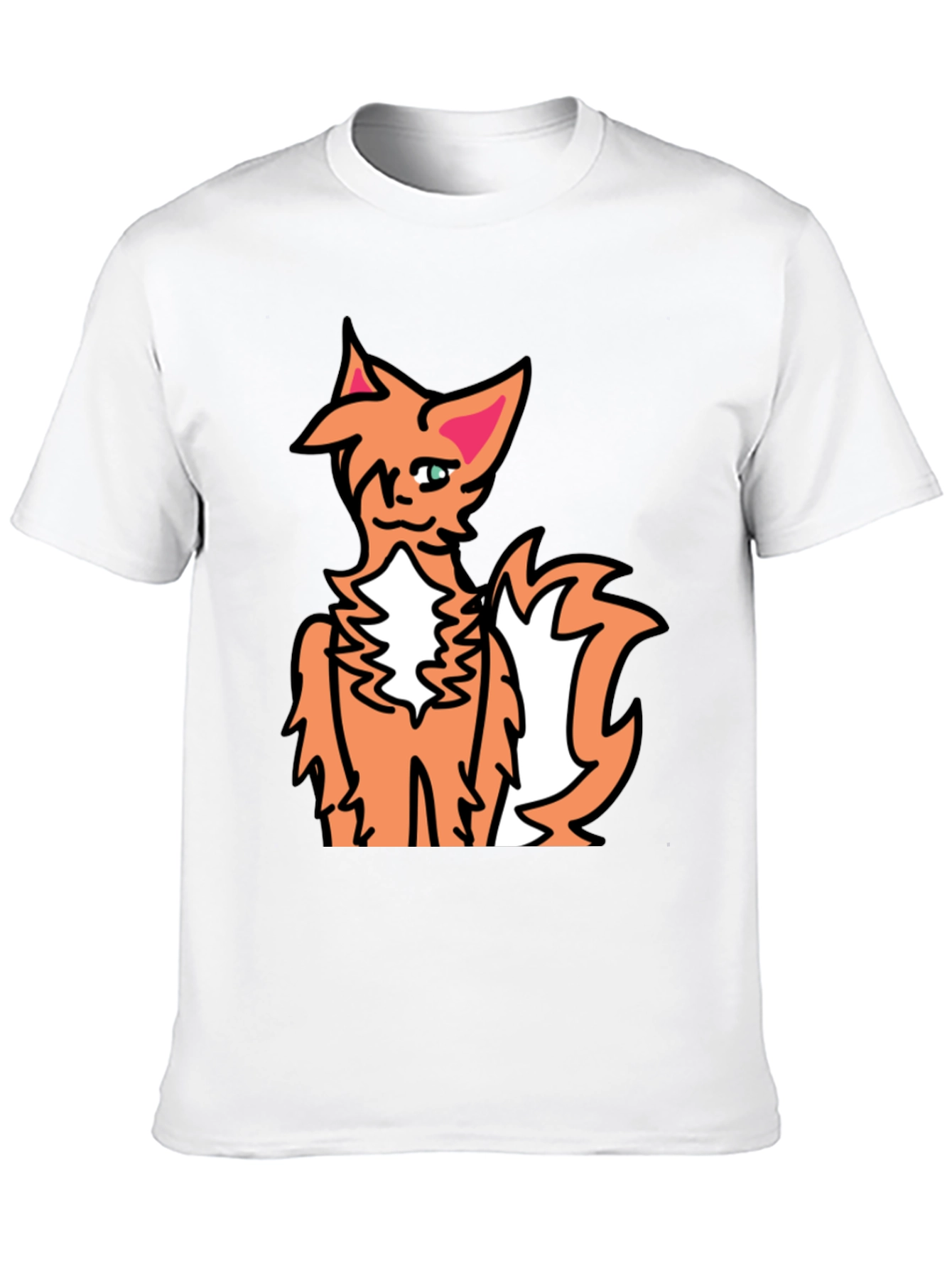 Black Cartoon Fox Graphic Black Tee view 10