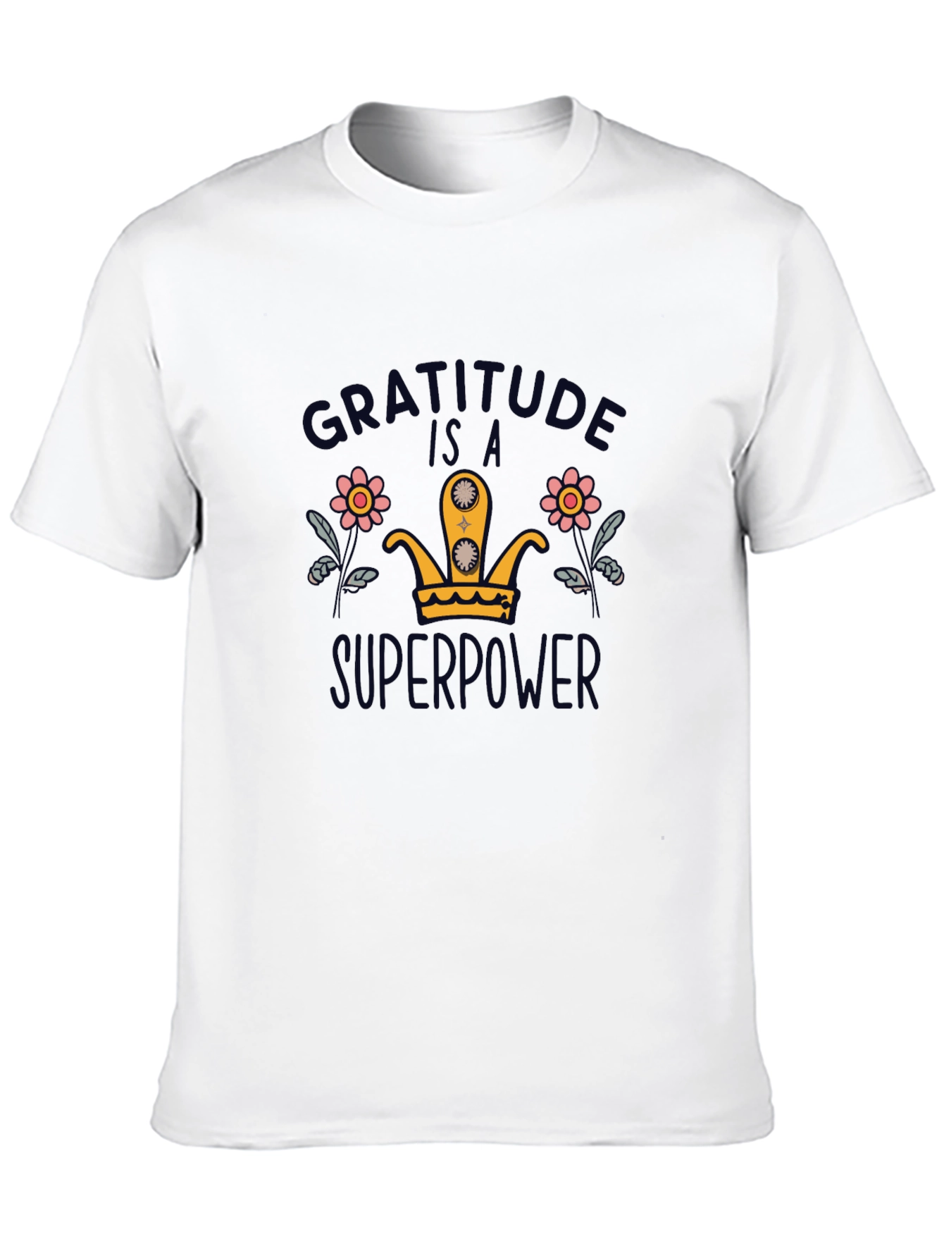 Black Gratitude is a Superpower Black T-Shirt view 10