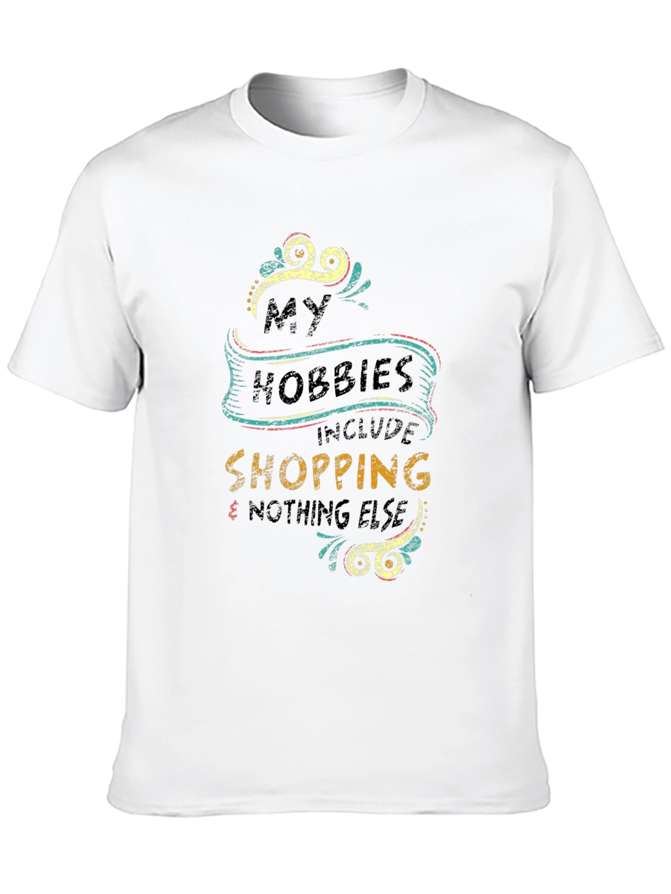 Black My Hobbies Include Shopping Graphic T-Shirt view 10
