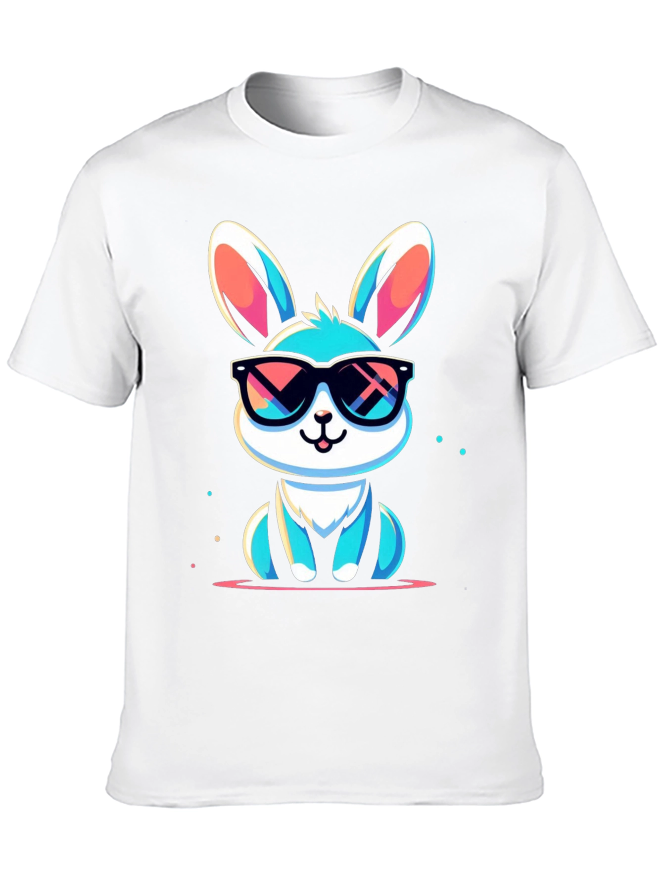Black Cool Bunny Graphic Tee - Stylish Unisex T-Shirt view 10