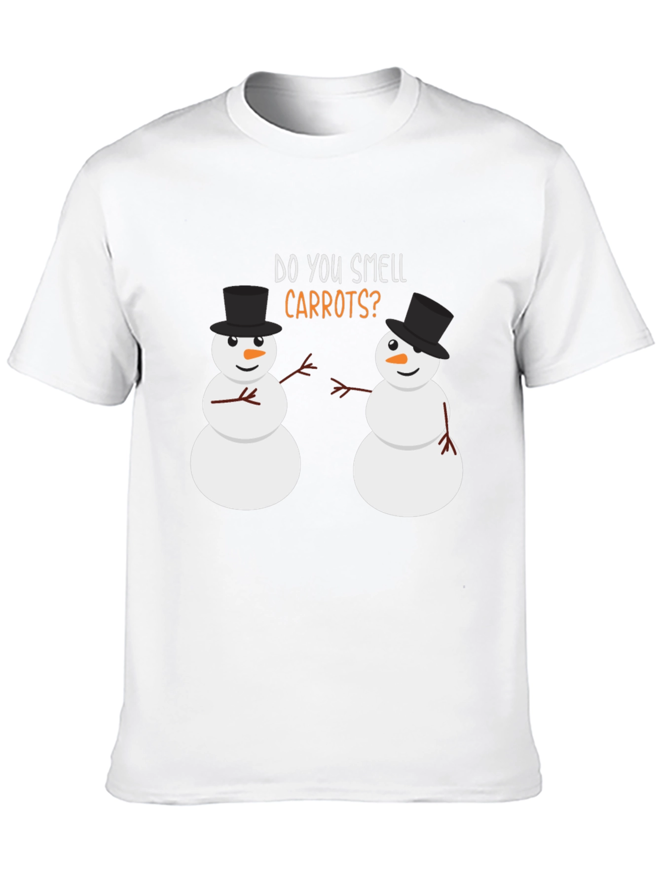 Black Funny Snowman T-Shirt - Do You Smell Carrots? view 10