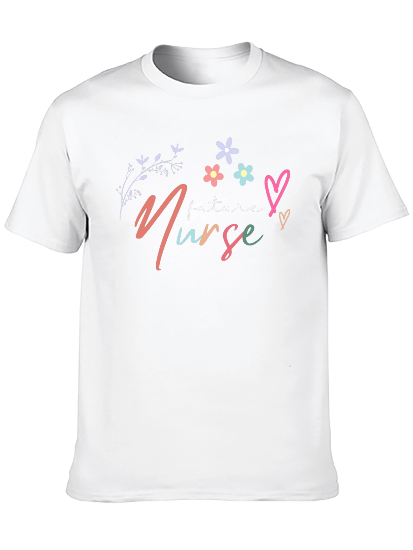 Black Future Nurse T-Shirt - Floral Design view 10