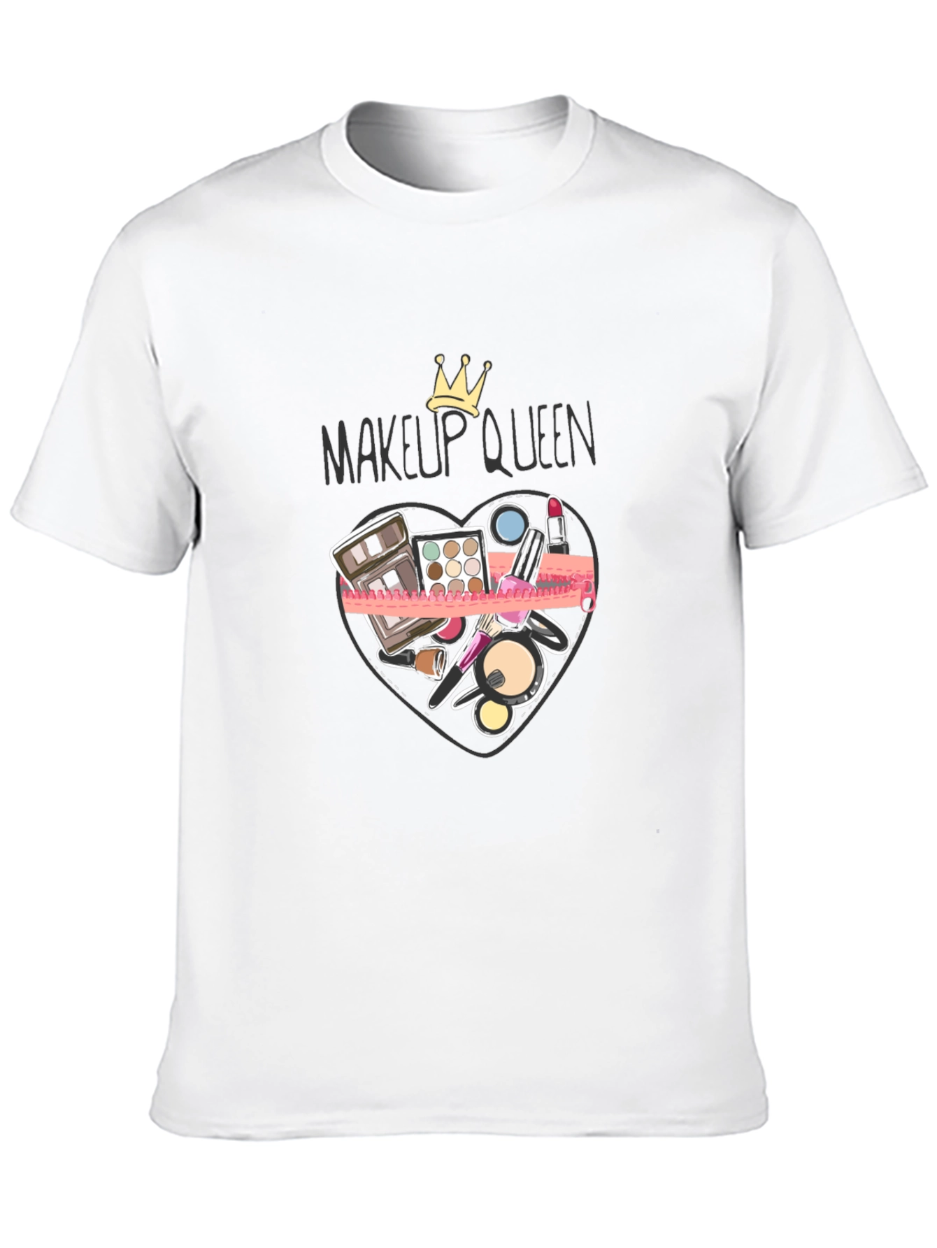 Black Makeup Queen Graphic Tee - Black Cotton T-Shirt view 10