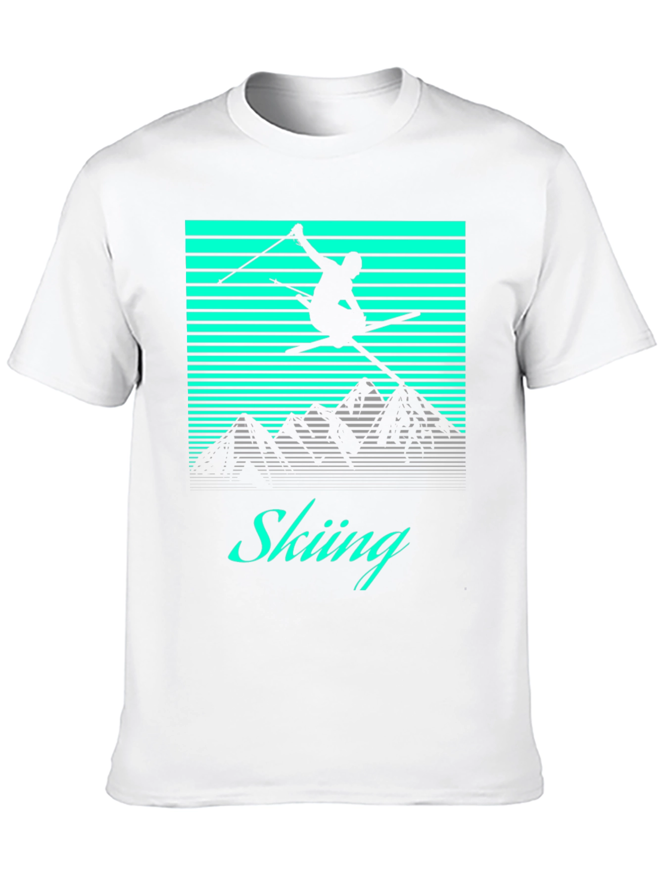 Black Retro Skiing T-Shirt - Black Graphic Tee view 10
