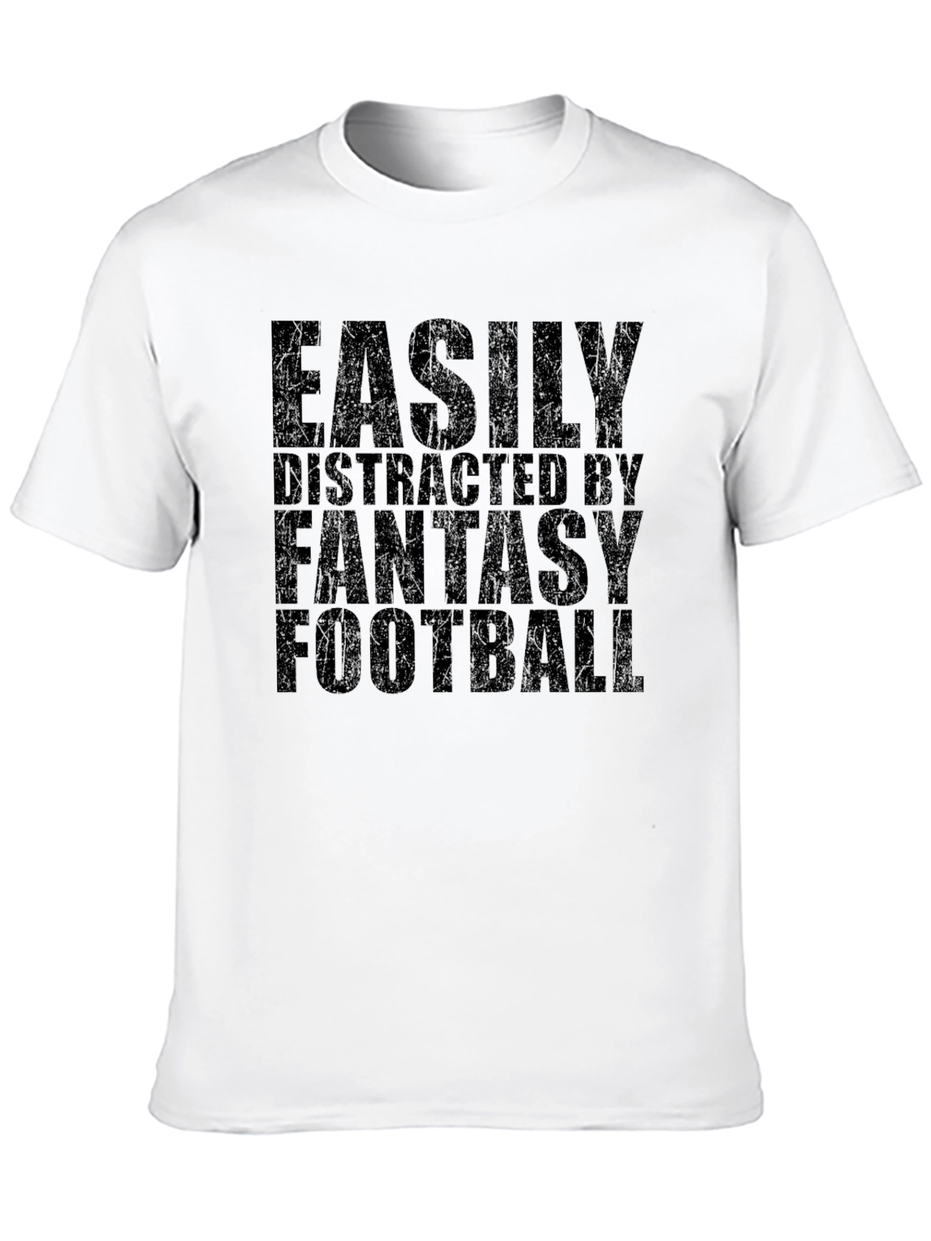 Black Fantasy Football T-Shirt - Easily Distracted Tee view 10