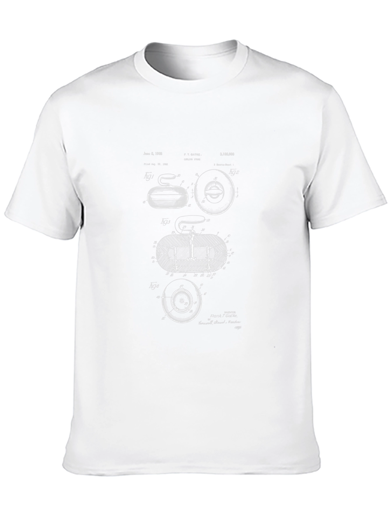 Black Curling Stone Patent T-Shirt - Unique Design view 10