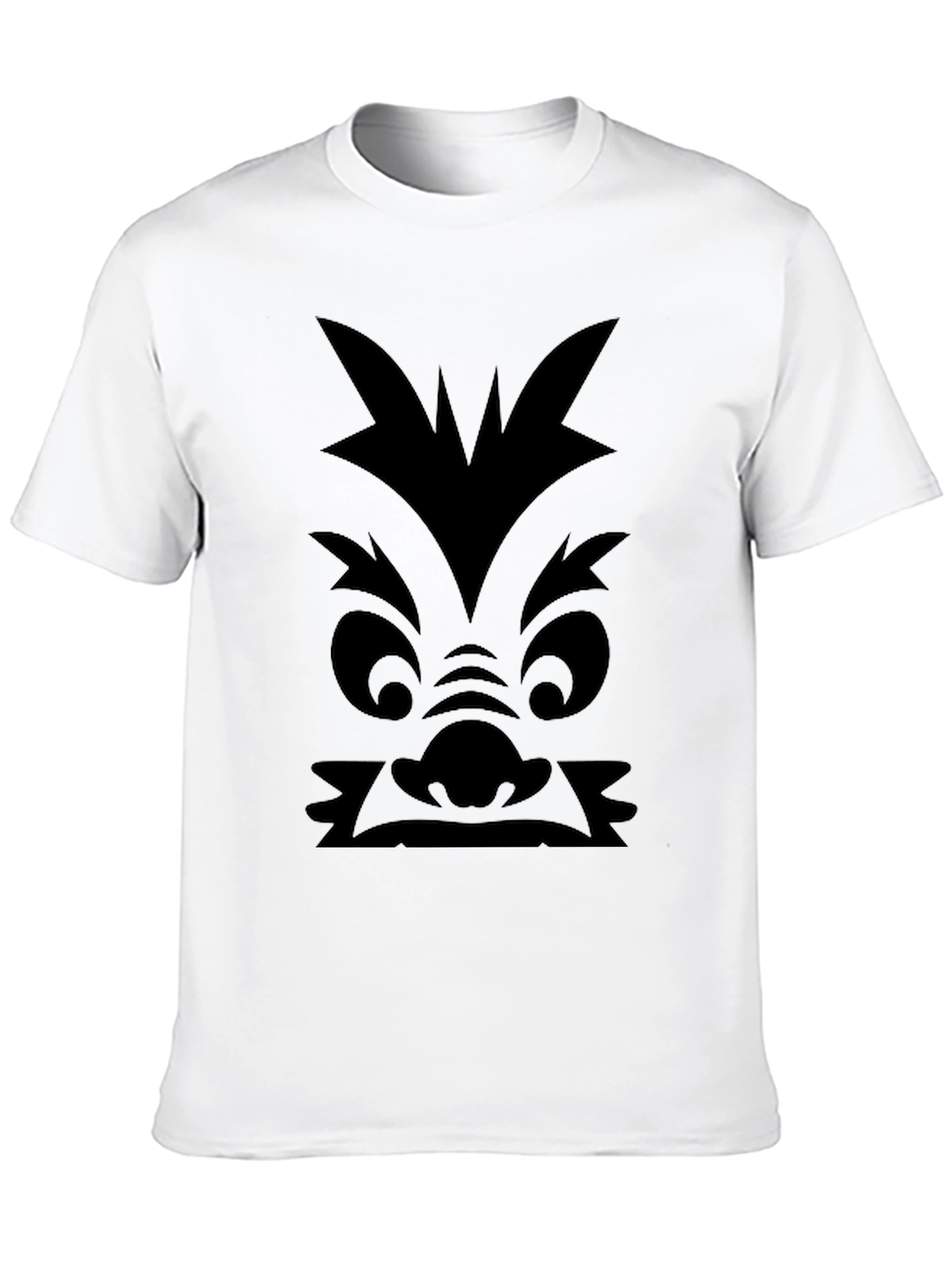 Black Monster Face Graphic Print Black T-Shirt view 10