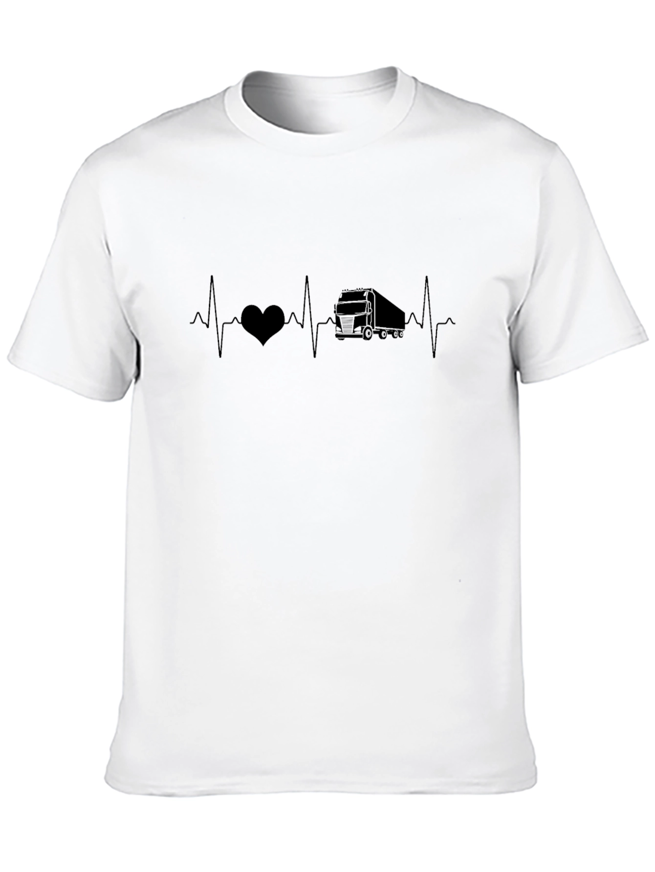 Black Trucker Heartbeat T-Shirt view 10
