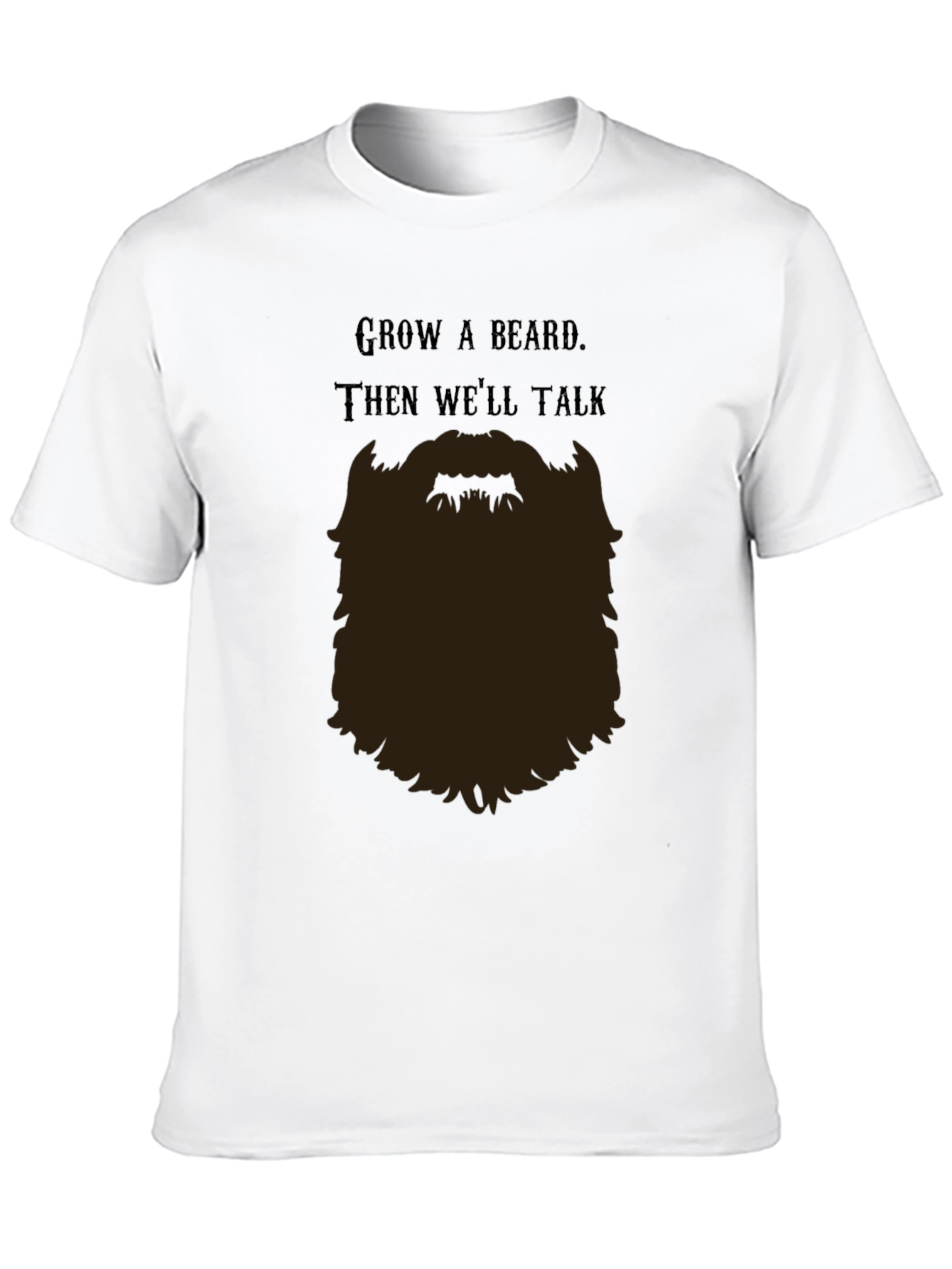 Black Grow a Beard T-Shirt - Funny Bearded Man Tee view 10