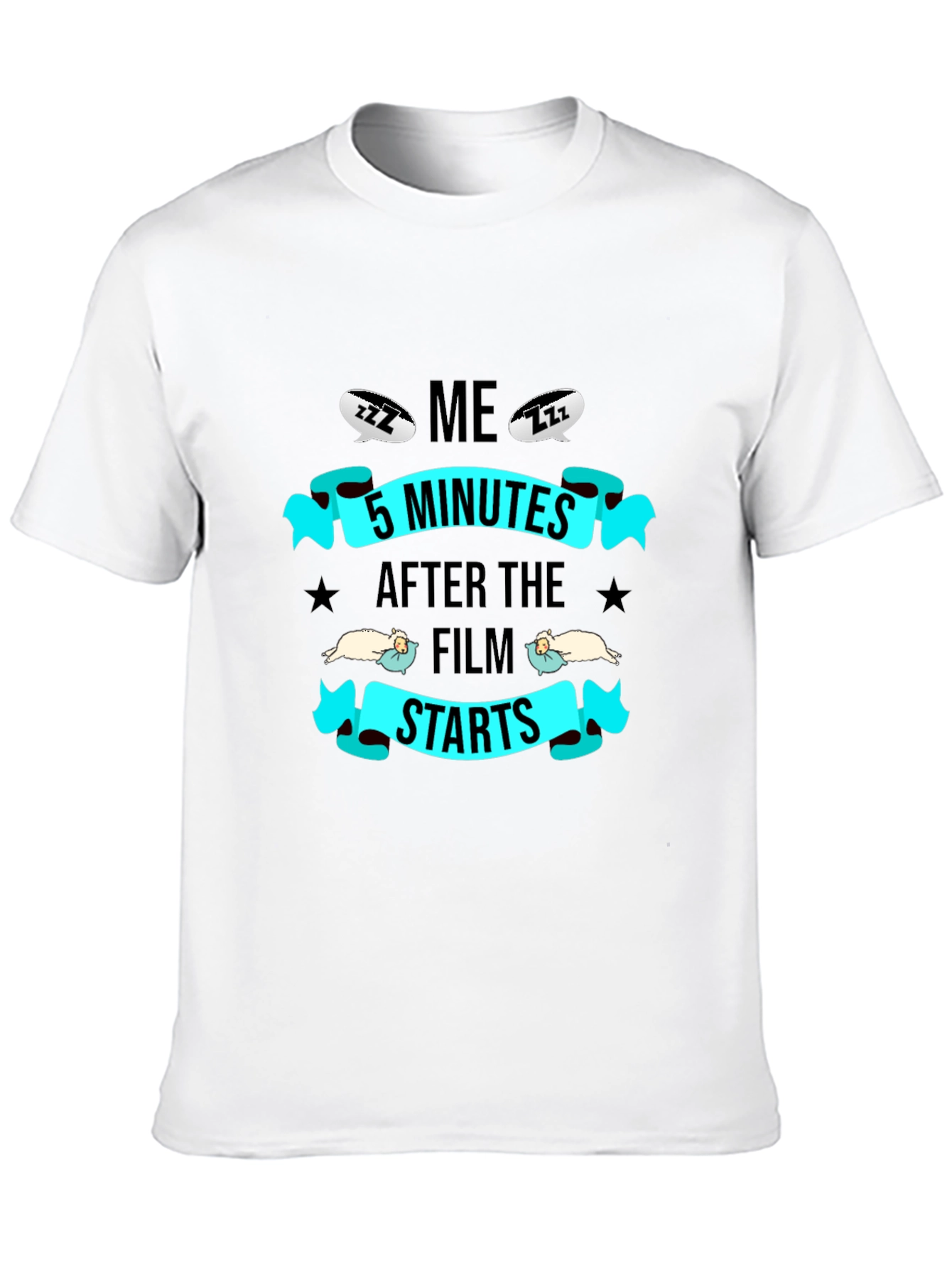 Black Funny 'Me 5 Minutes After The Film Starts' Graphic Tee view 10