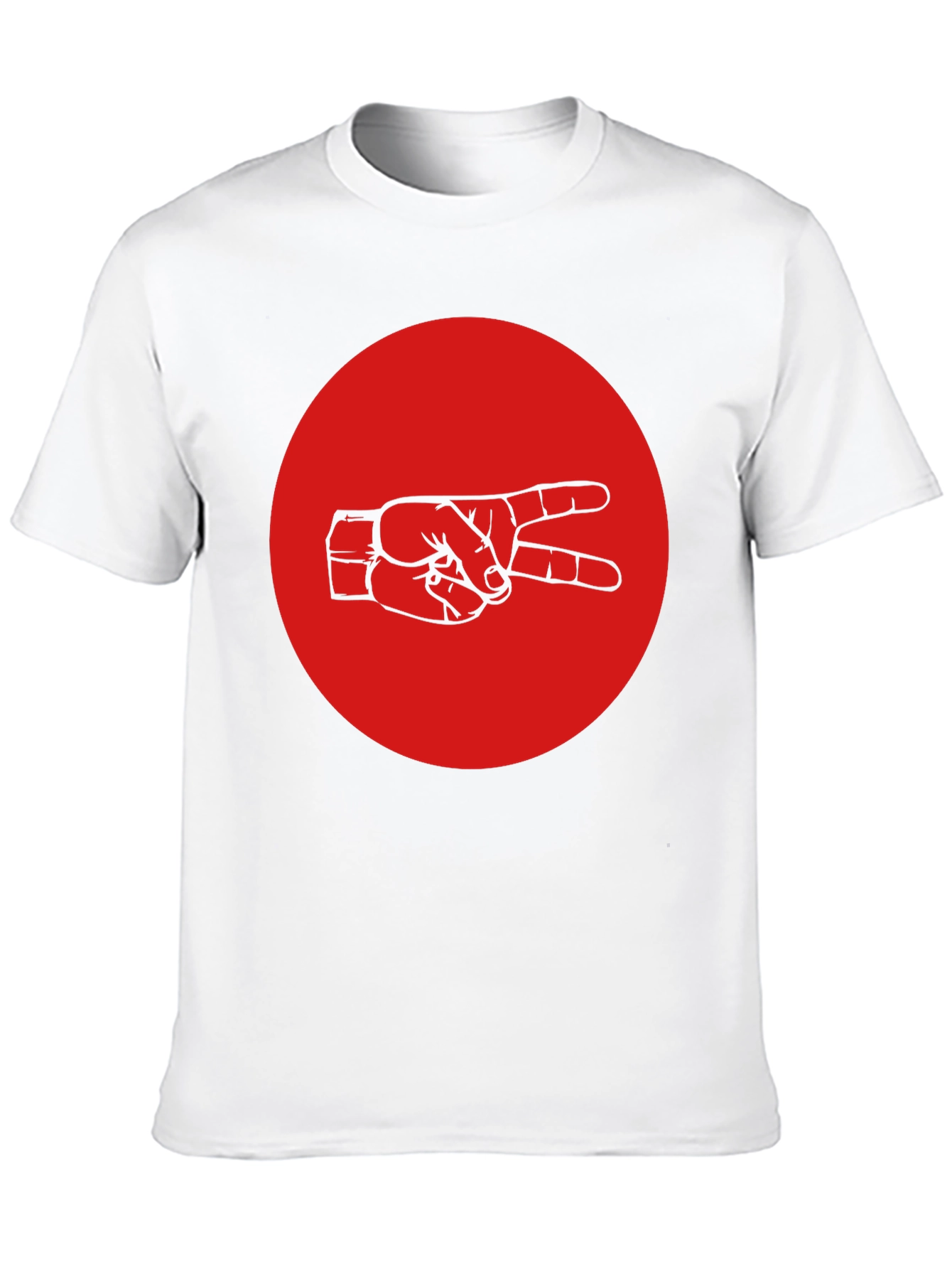 Black Peace Sign Graphic Tee - Black Cotton Crew Neck view 10