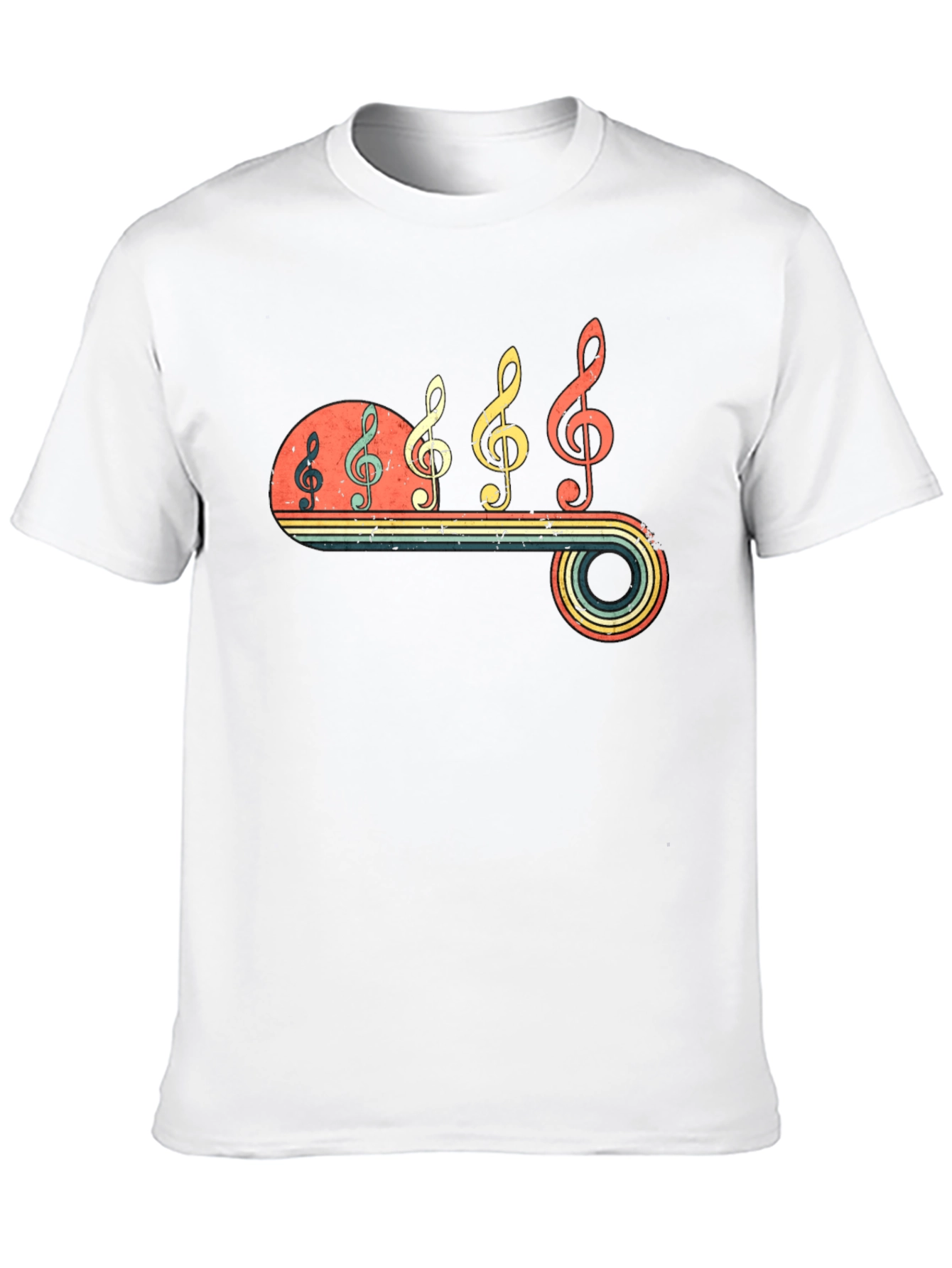 Black Retro Music Note T-Shirt view 10