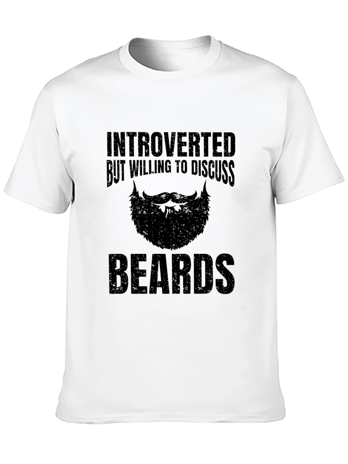 Black Introverted Beards T-Shirt - Black Novelty Tee view 10