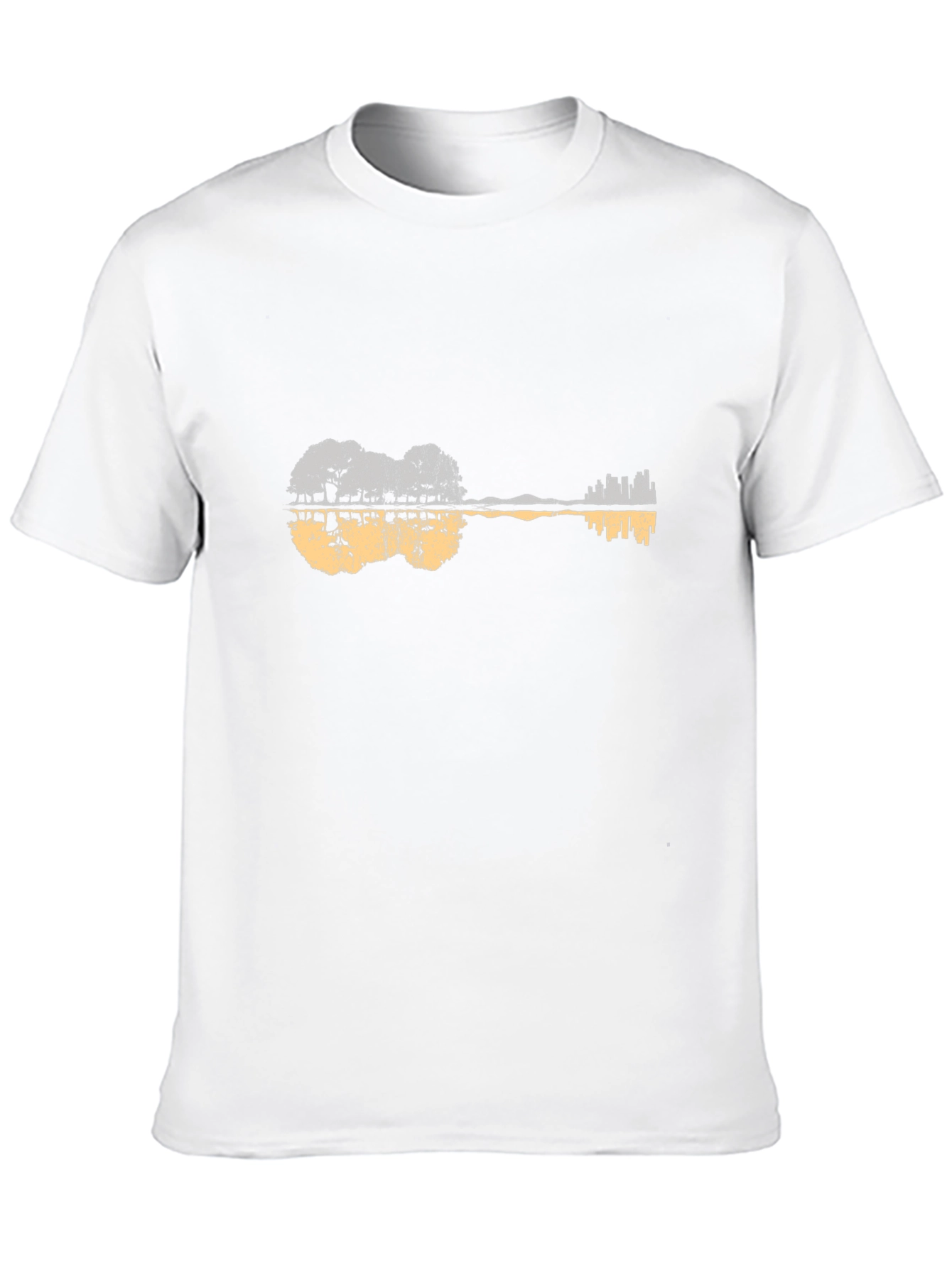 Black Guitar Landscape Graphic Tee view 10