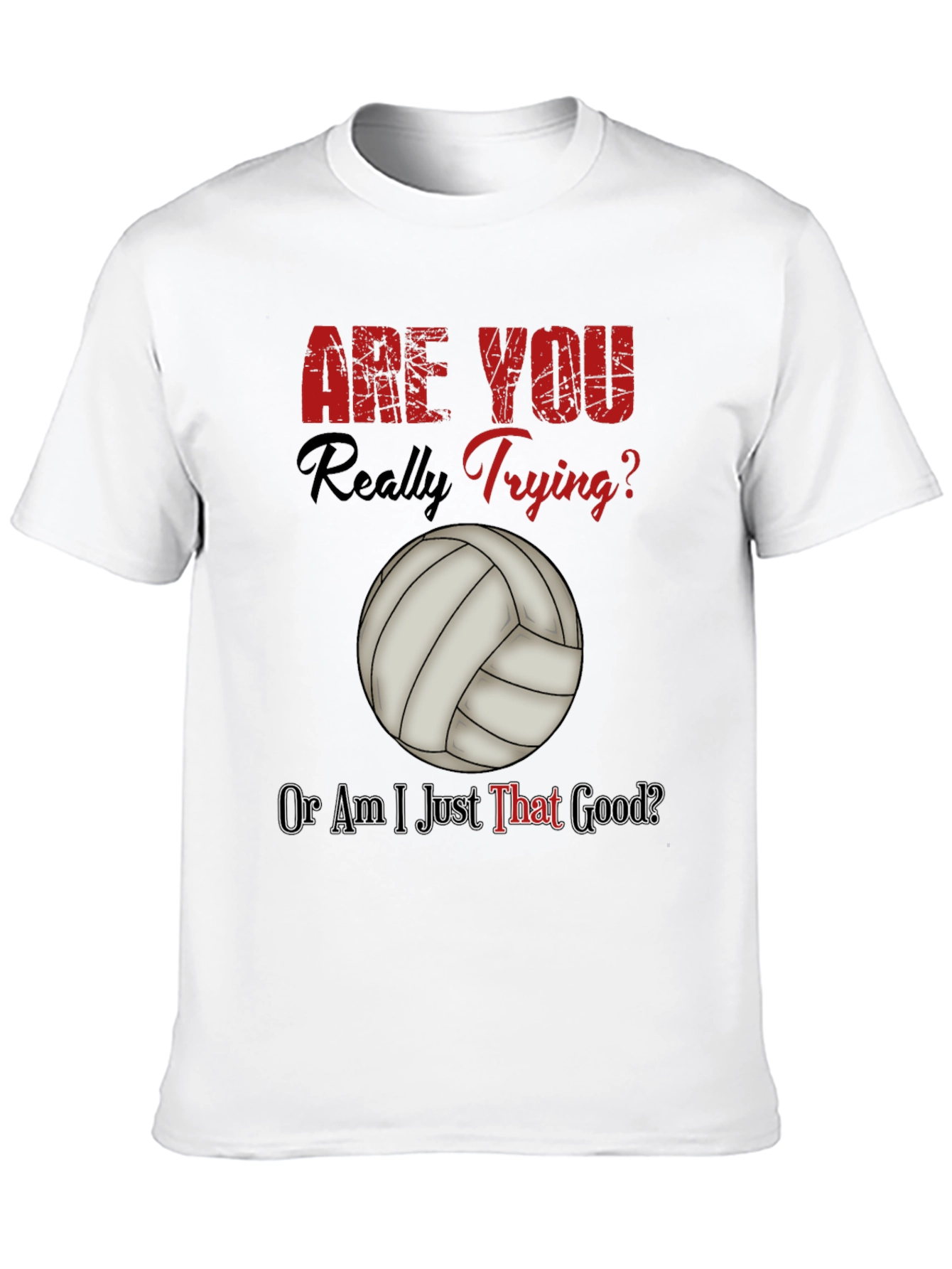 Black Funny Volleyball T-Shirt - Are You Really Trying? view 10