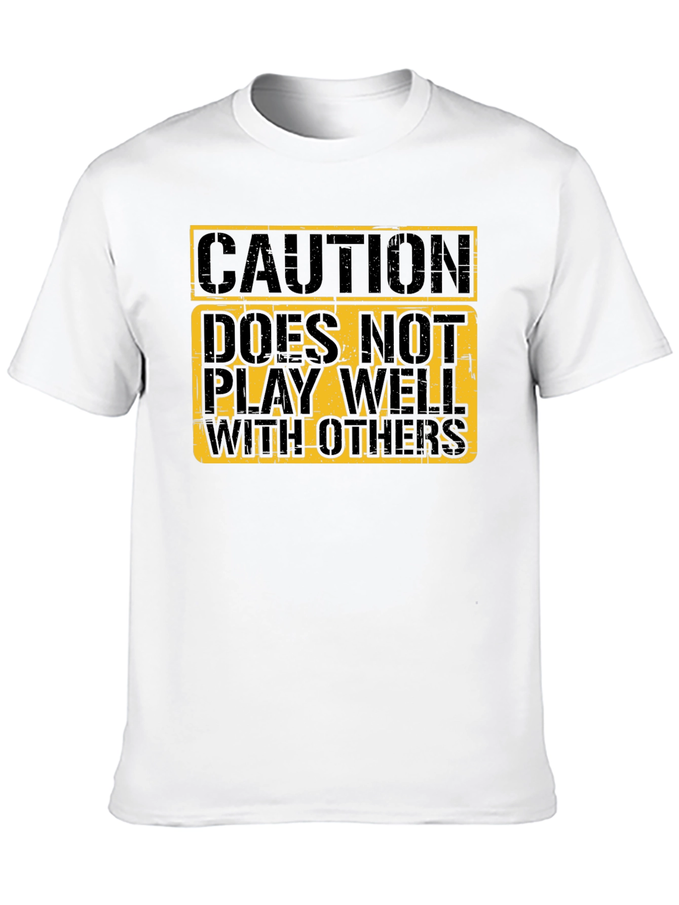 Black Caution Doesn't Play Well T-Shirt view 10