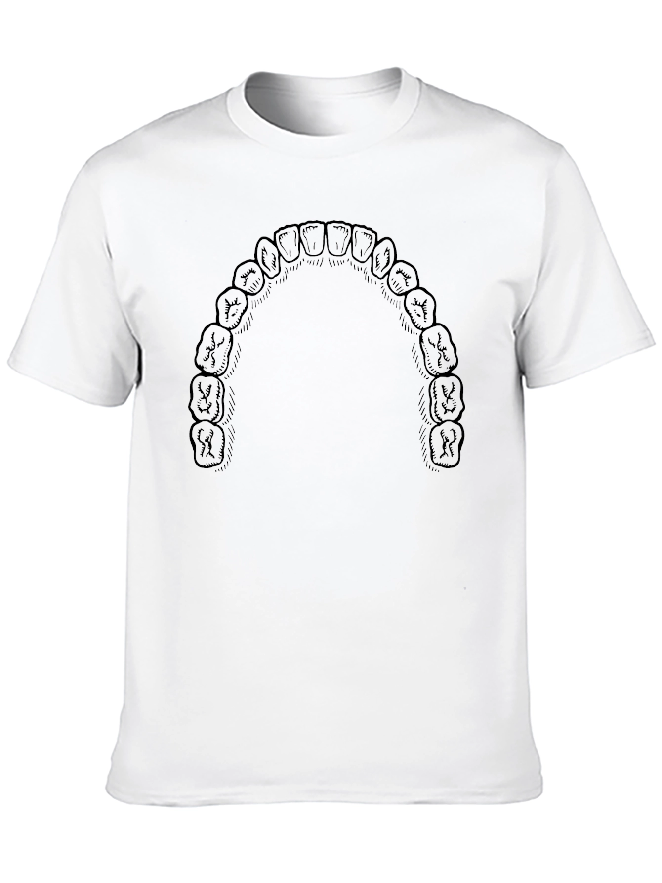 Human Teeth Graphic Print Black T-Shirt - 10