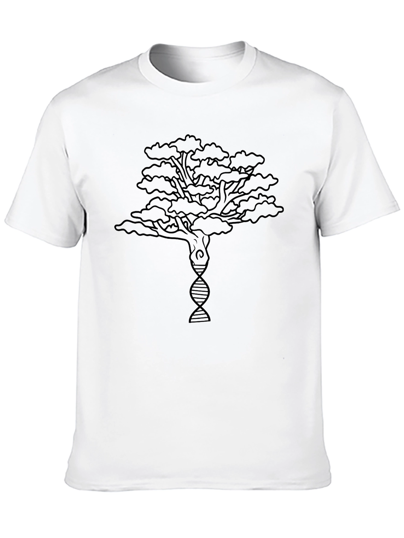 Black Tree of Life DNA Graphic Tee - Black view 10