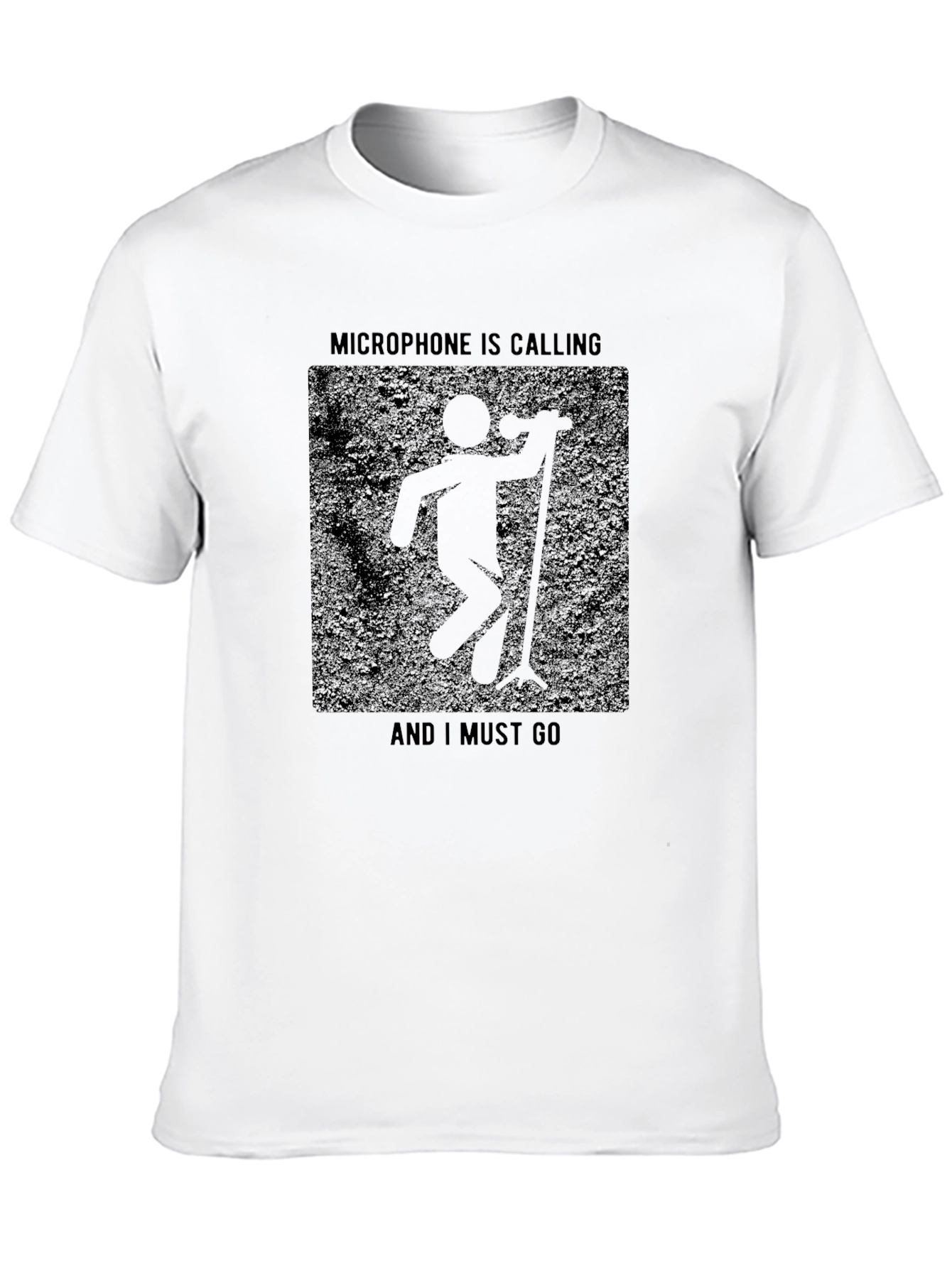 Black Microphone Calling T-Shirt - Singer Musician Tee view 10