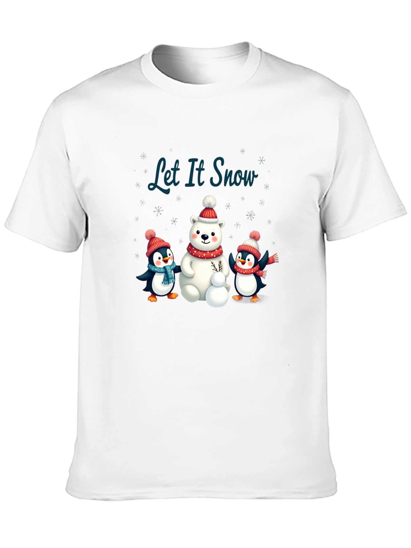 Black Festive Winter Graphic Tee - Let It Snow! view 10