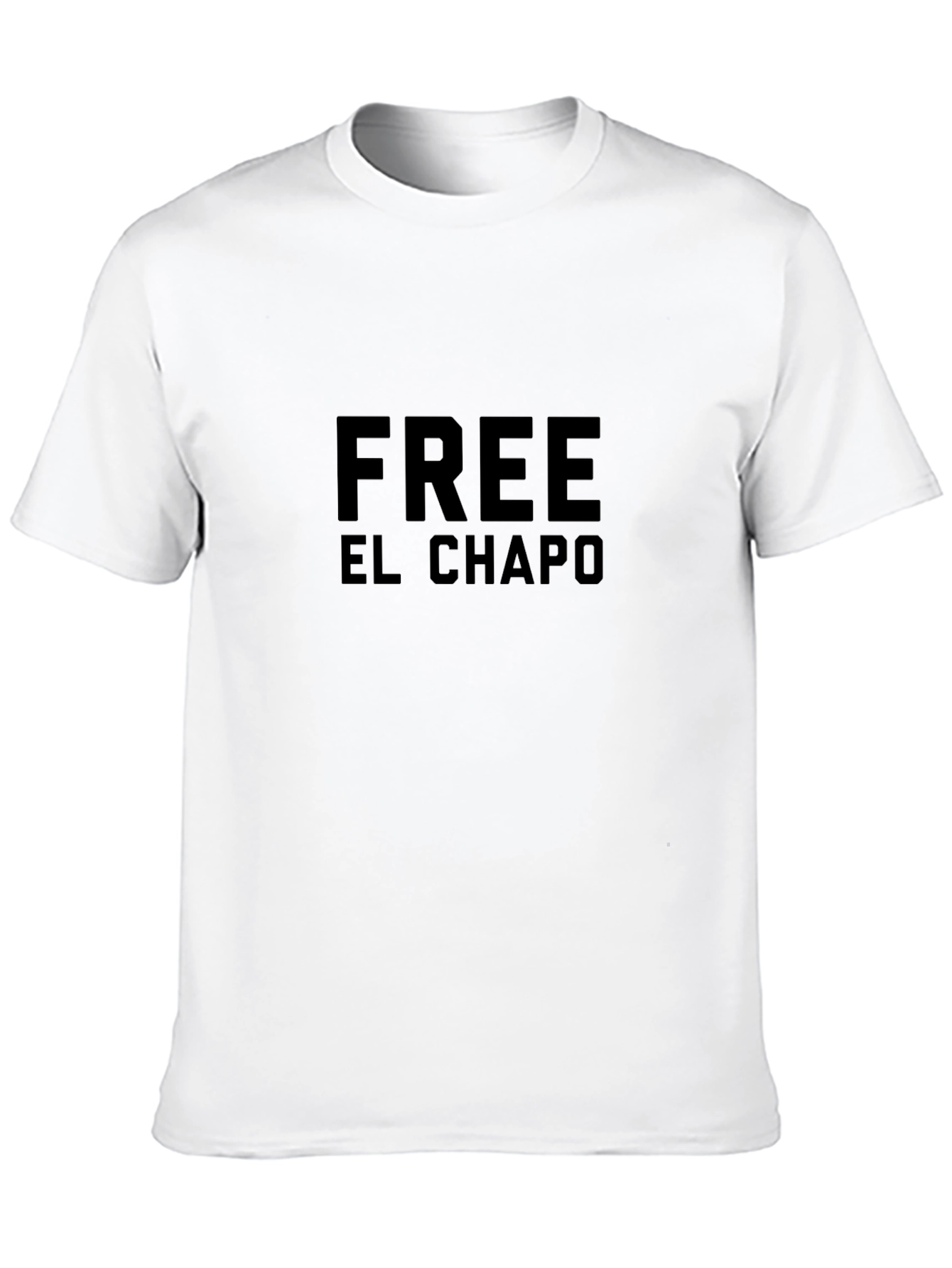 Black Free El Chapo Graphic Tee - Black Cotton T-Shirt view 10