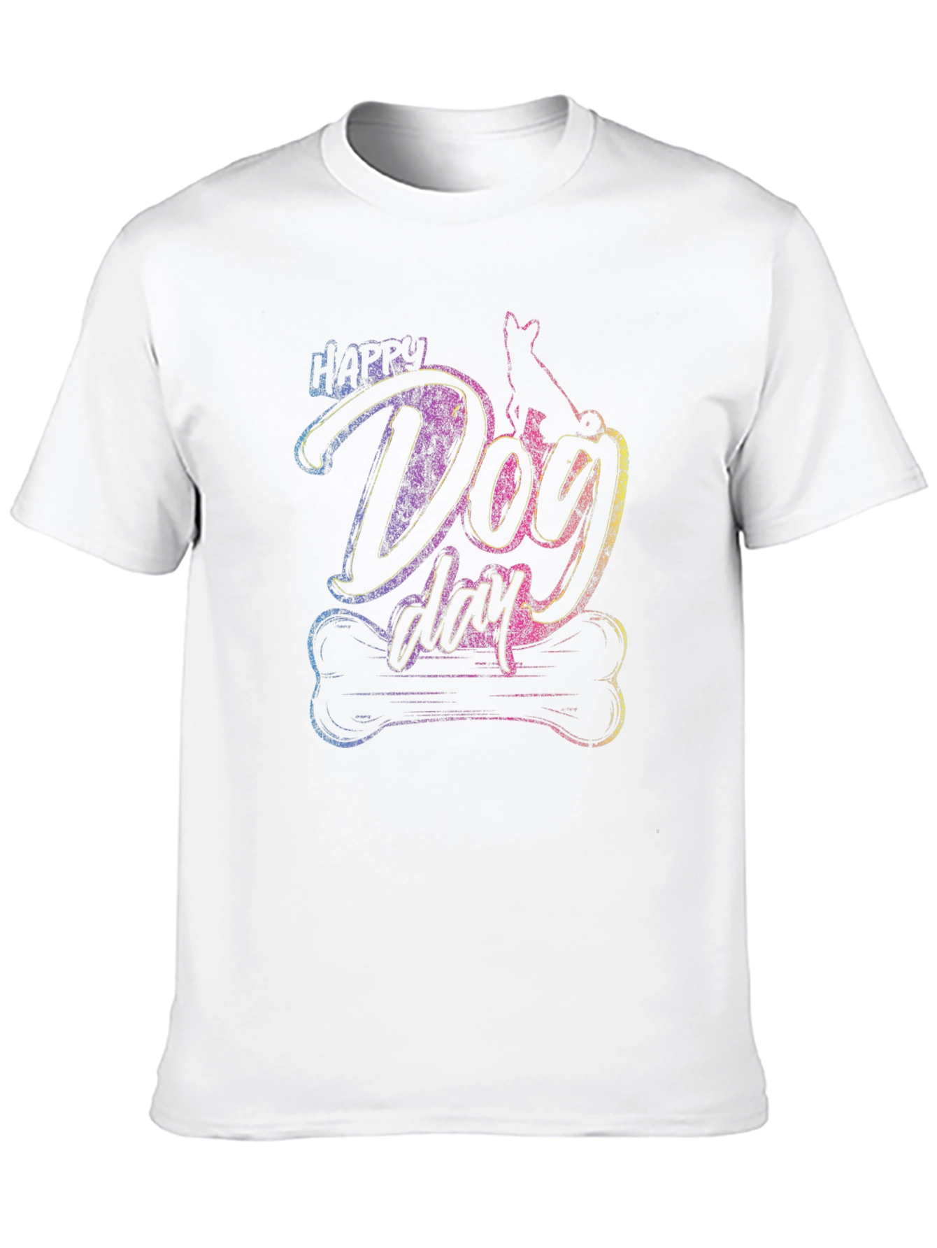 Black Happy Dog Day Graphic Tee - Casual Cotton Shirt view 10