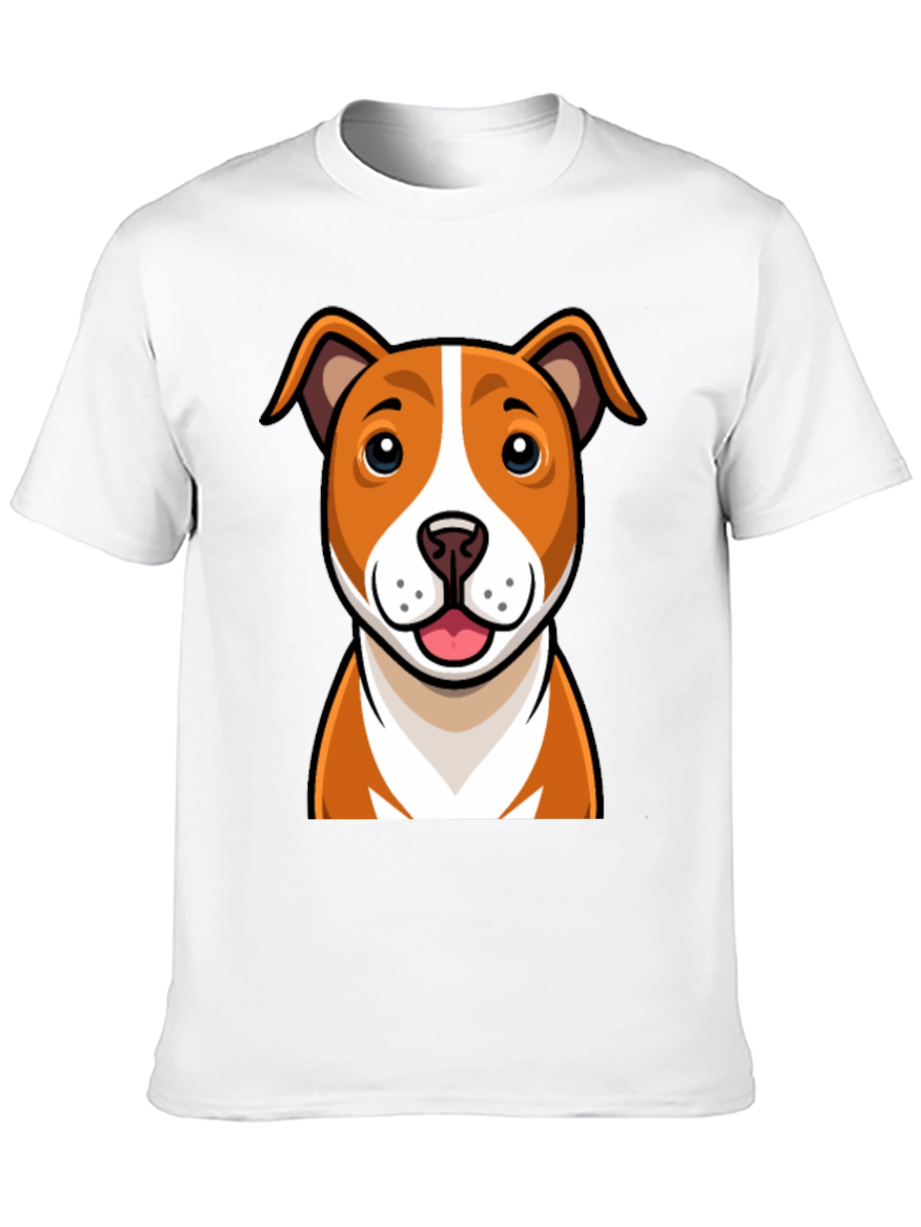 Black Cartoon Dog Graphic Tee - Black Crew Neck T-Shirt view 10