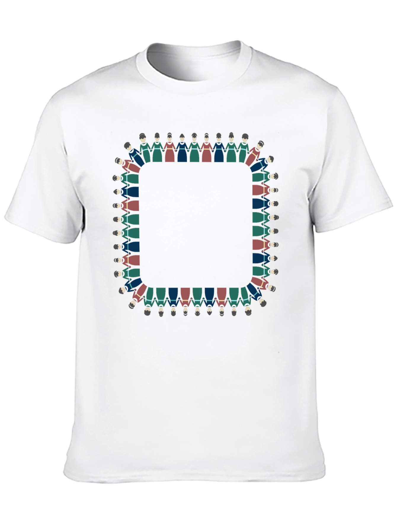 Black Circle of People Graphic Tee - Unisex Black T-Shirt view 10