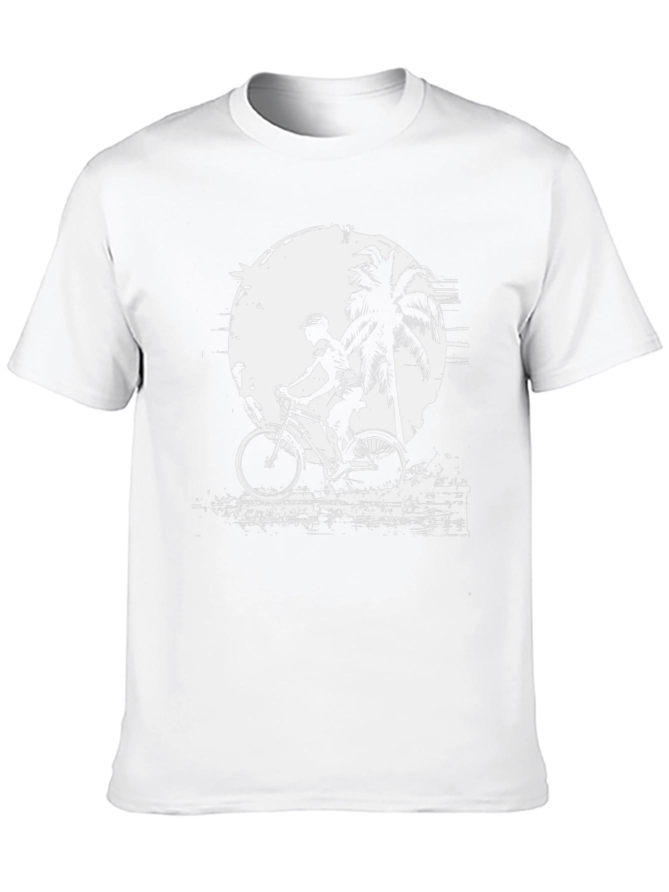 Black Biker Palm Tree Graphic Black T-Shirt view 10