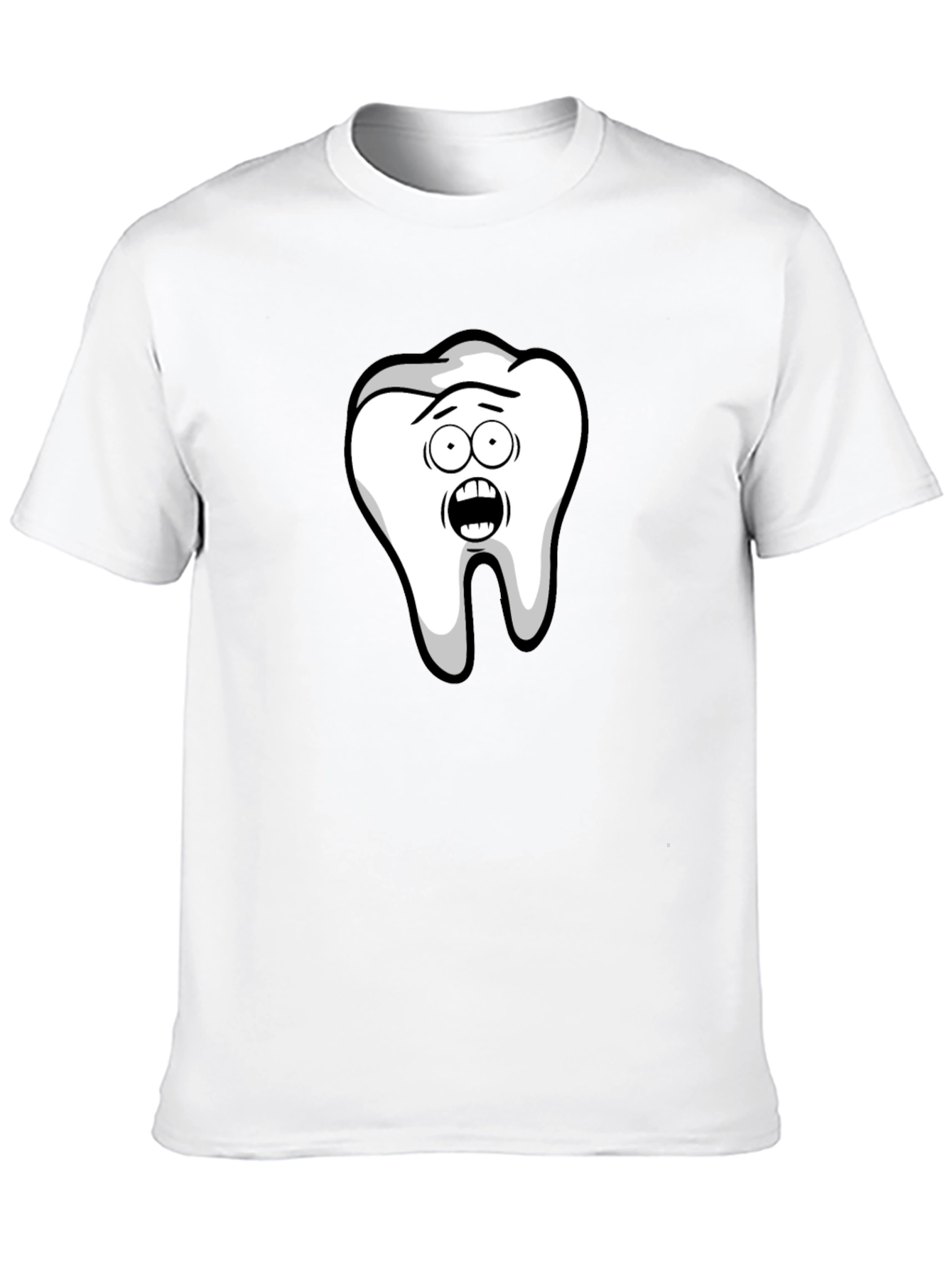 Black Funny Cartoon Tooth Black T-Shirt view 10