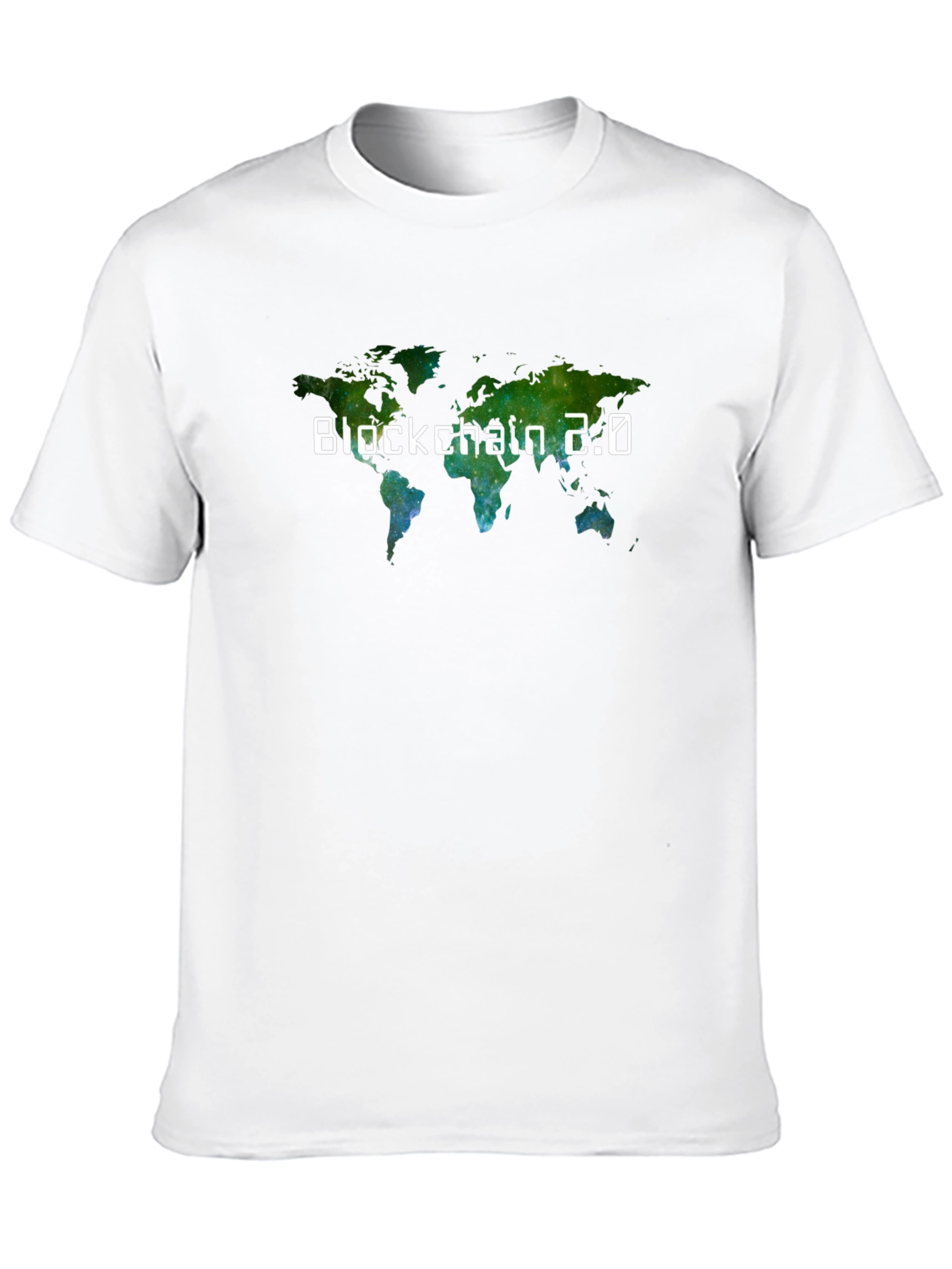 Black Blockchain 2.0 World Map T-Shirt - Black view 10