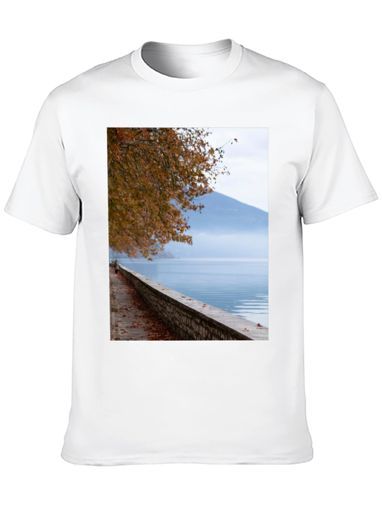 Black Scenic Lakeside View Graphic Tee view 10