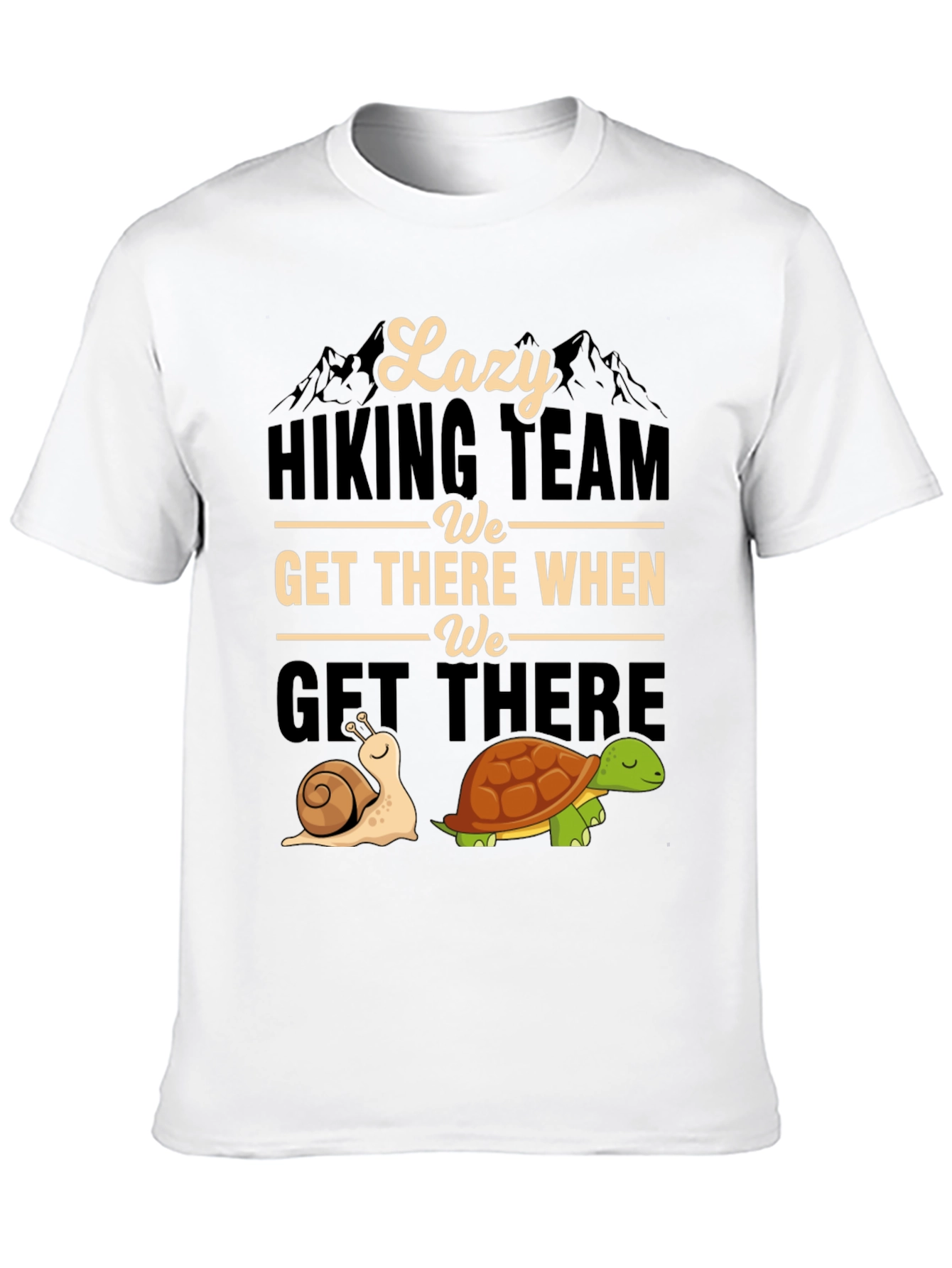 Black Lazy Hiking Team T-Shirt Funny Snail & Turtle Tee view 10