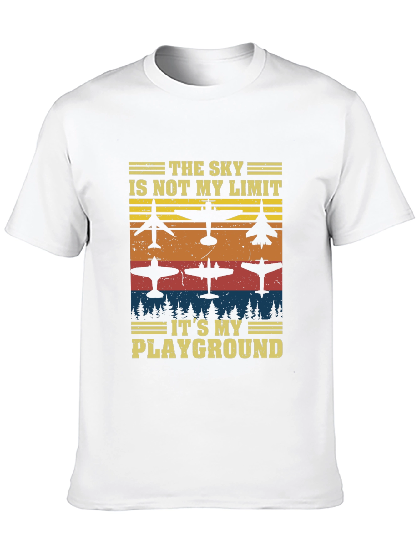 Black The Sky is My Playground Airplane T-Shirt view 10