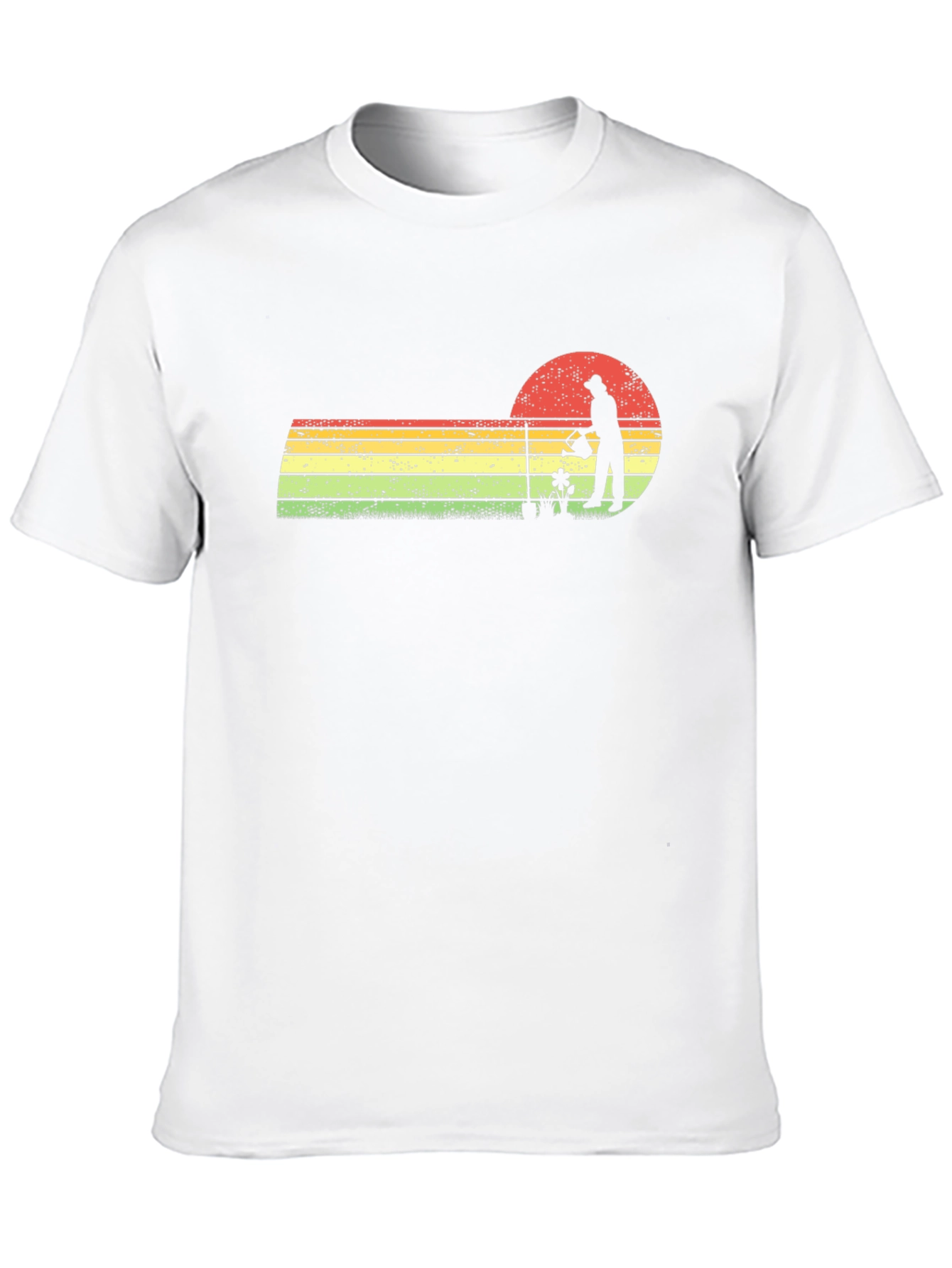 Black Vintage Gardener T-Shirt - Retro Sunset Design view 10