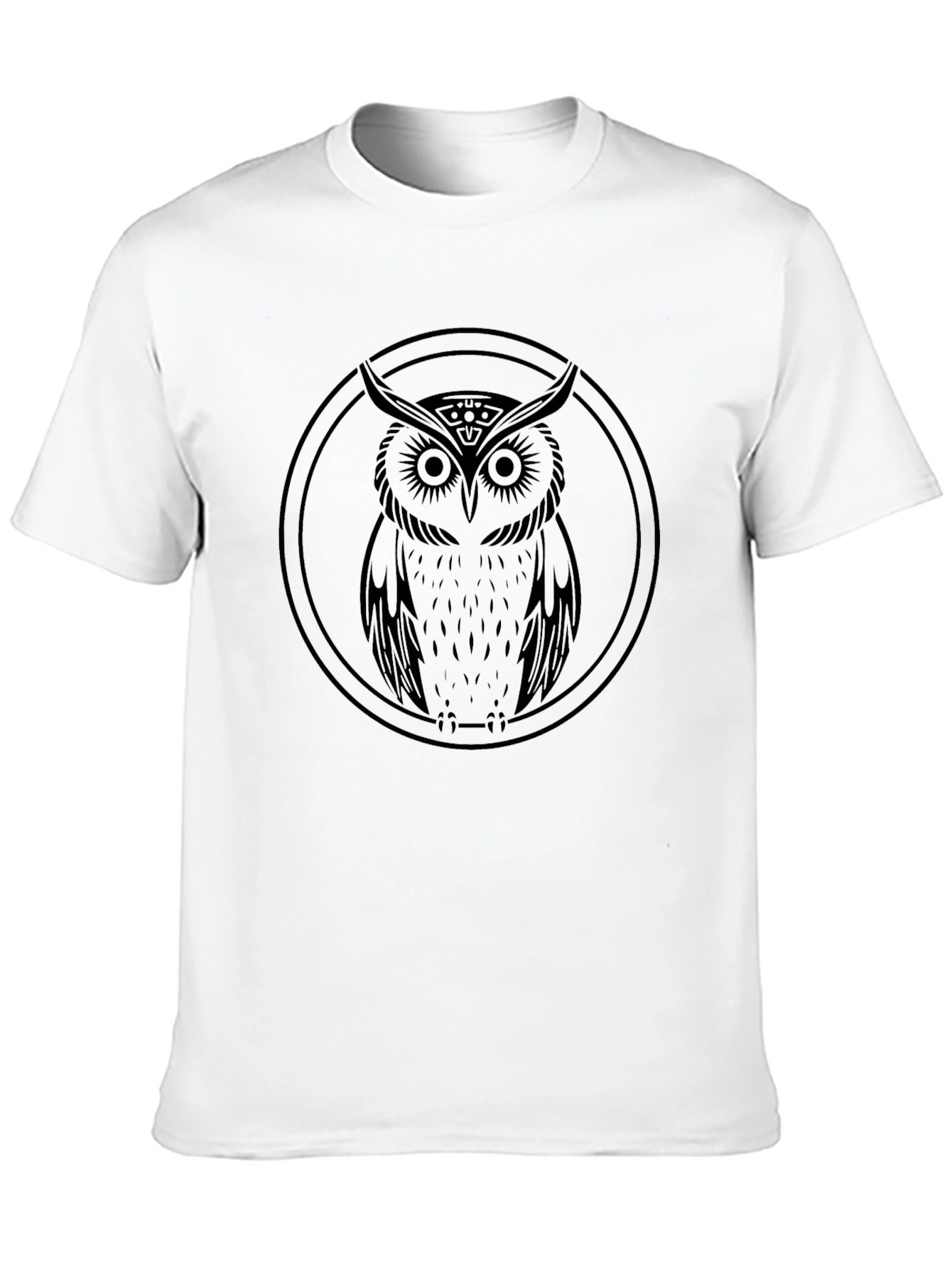 Black Men's Black Owl Graphic Tee view 10