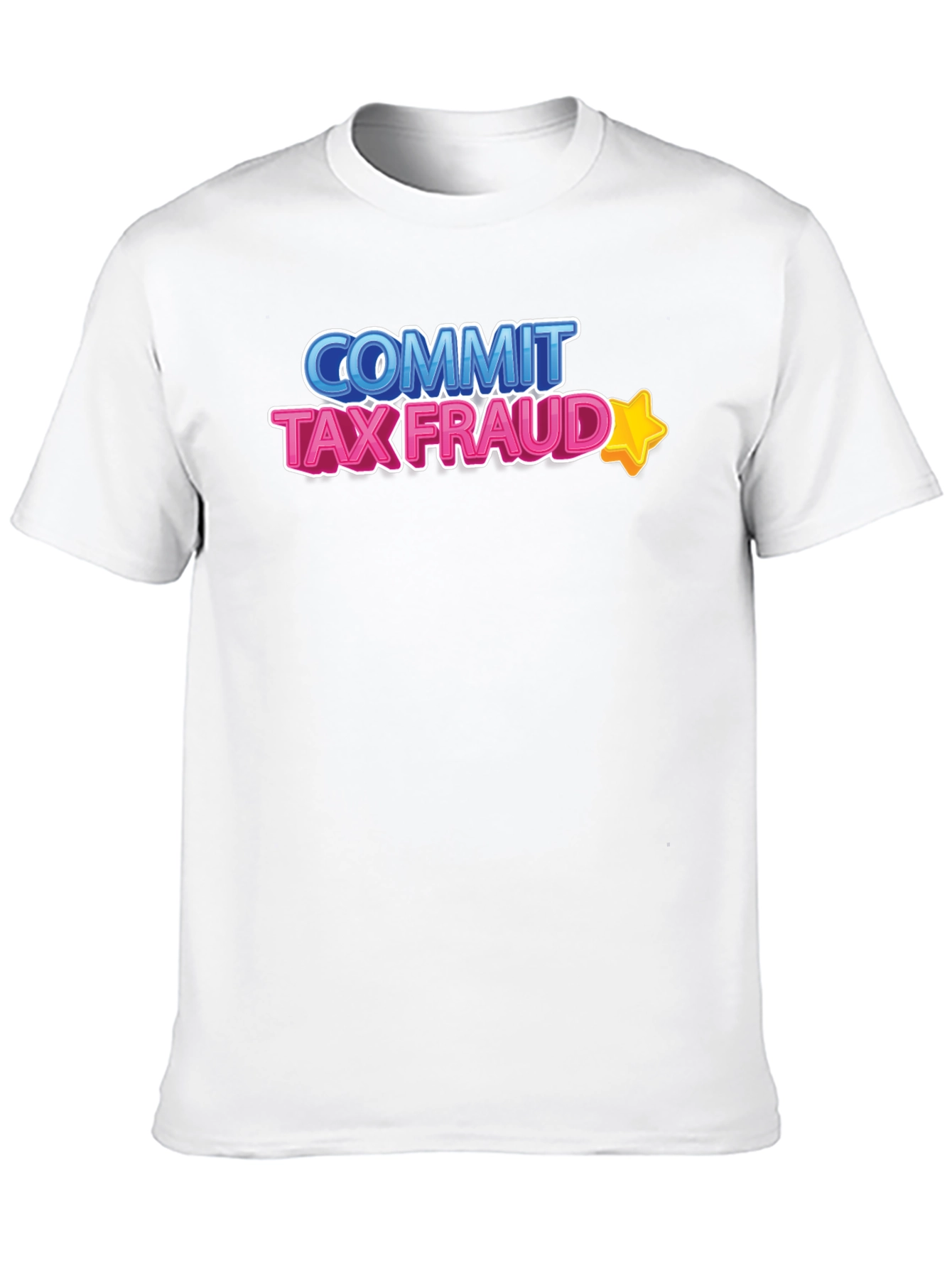 Black Commit Tax Fraud T-Shirt - Novelty Graphic Tee view 10