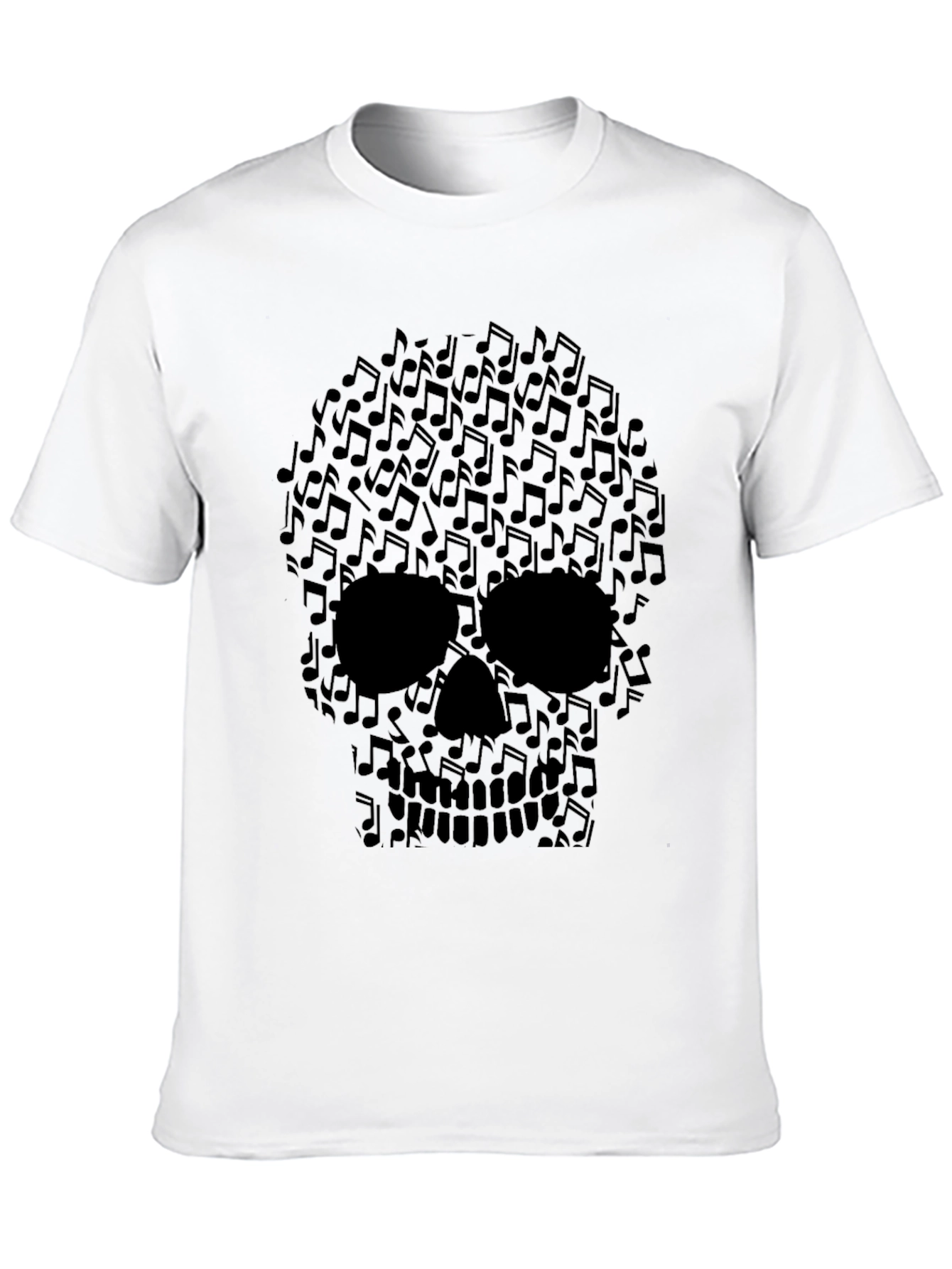 Black Musical Skull Graphic Tee - Rocker Style Shirt view 10