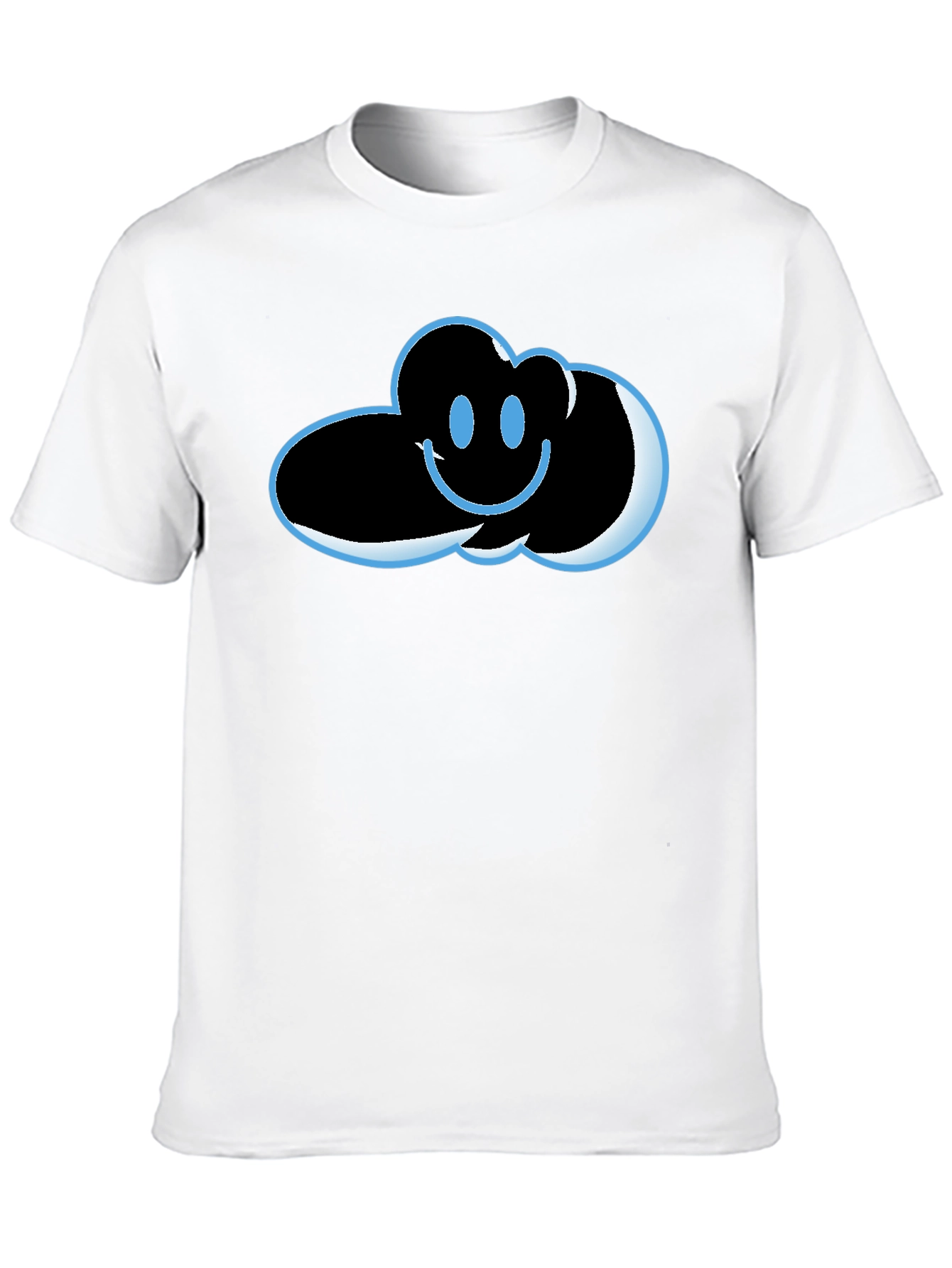 Black Cloud Smiley Graphic T-Shirt - Soft Cotton Blend view 10