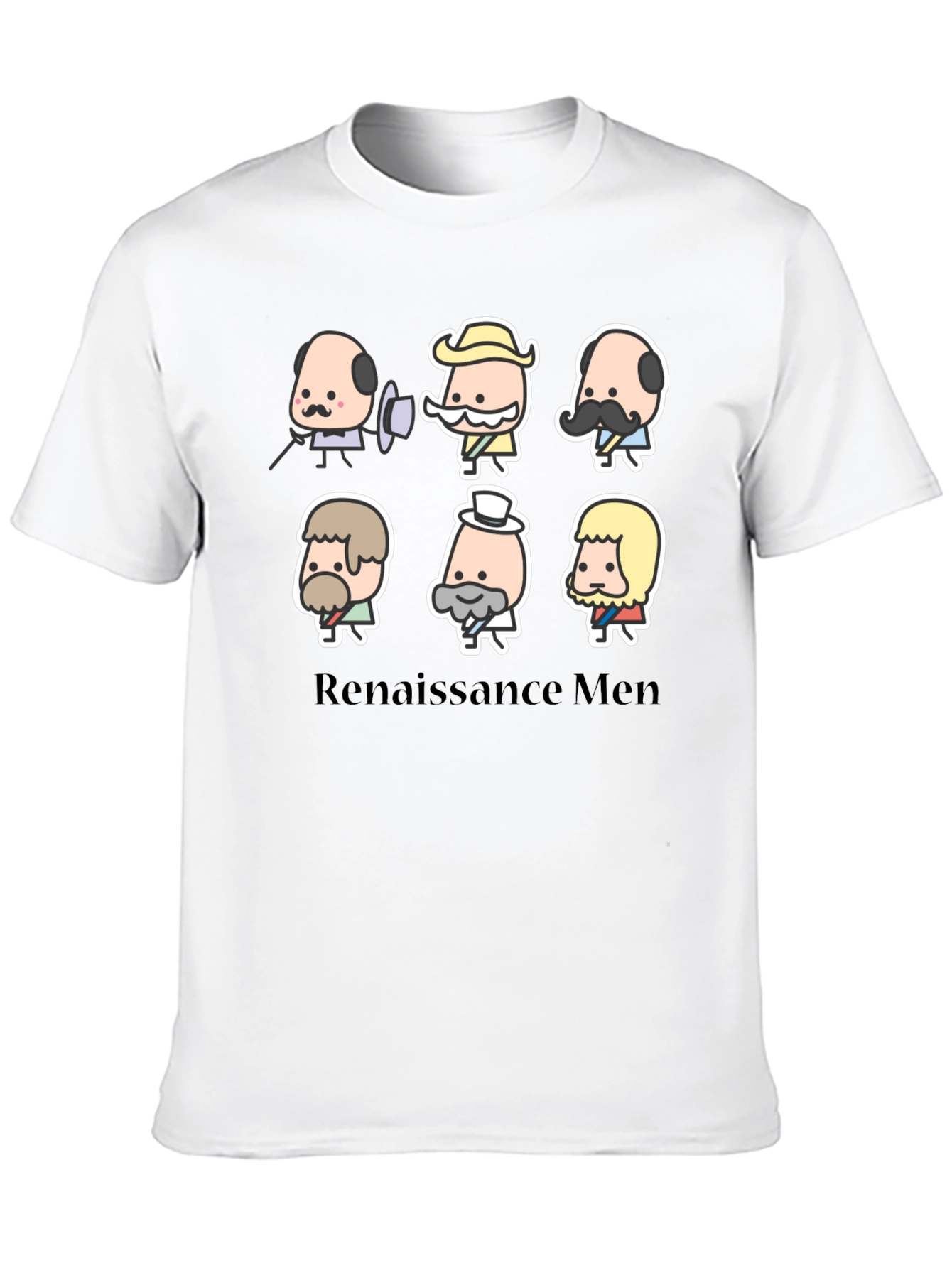 Black Renaissance Men Cartoon T-Shirt - Black view 10