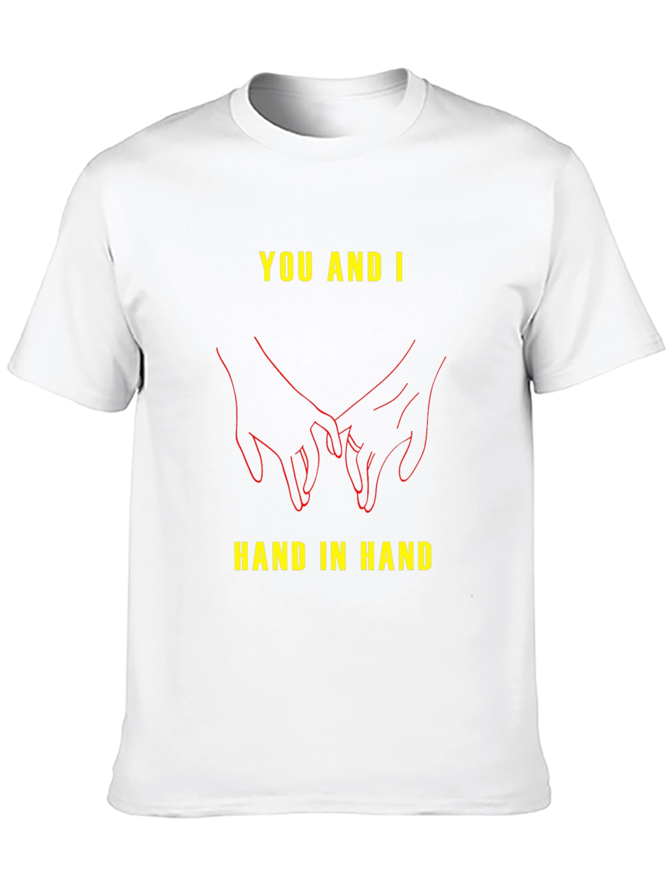 Black You and I Hand in Hand Graphic Tee - Black Unisex Shirt view 10